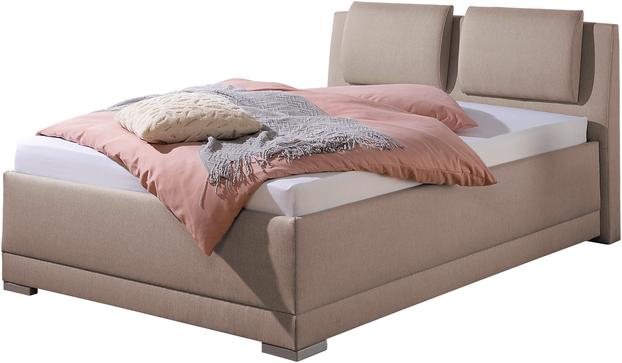 Maintal Gestoffeerd bed Oderzo met bedkist, verstelbare hoofdsteun, matrassen in h2 of h3 ter keuze