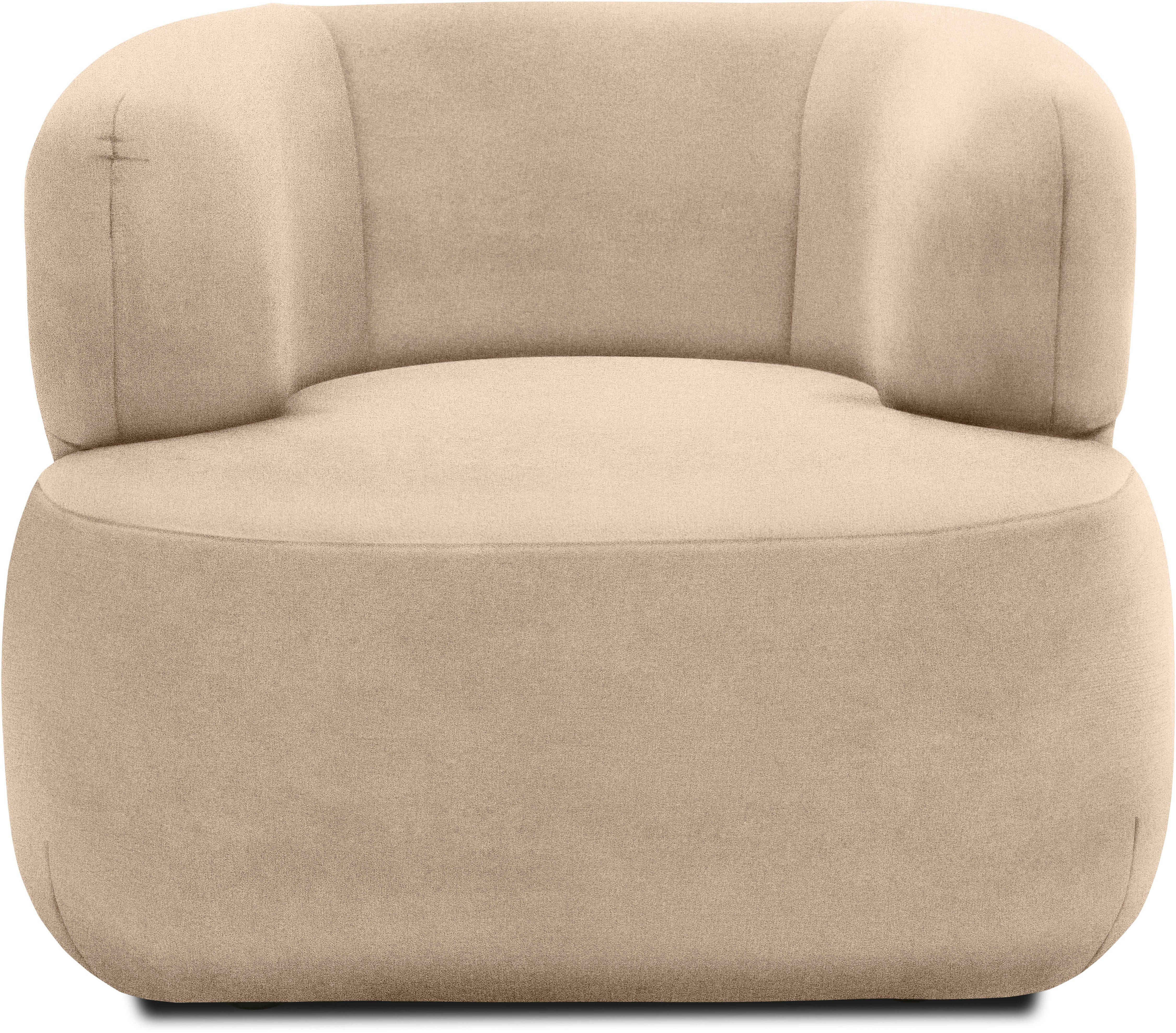 DOMO collection Fauteuil 800012 ontwerpstoel, comfortabel en elegant, organische vormtaal fauteuils beige