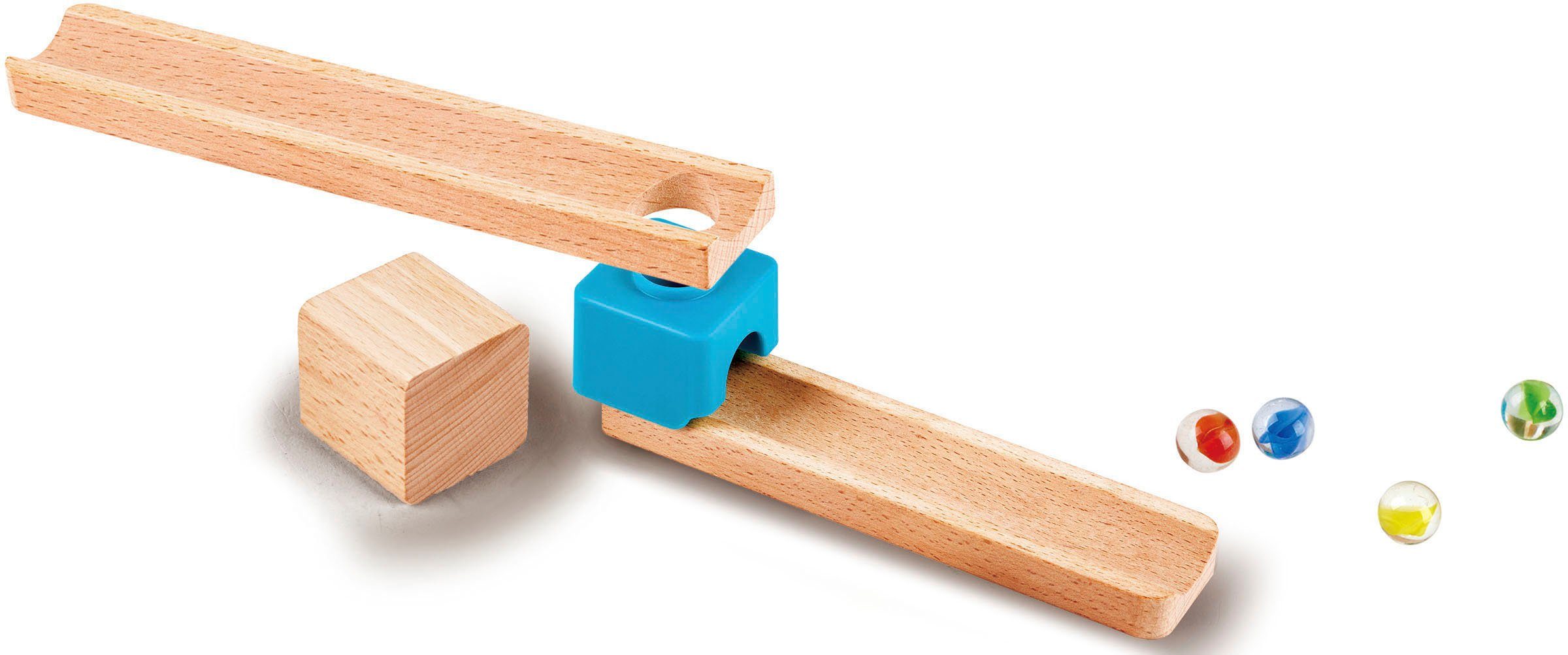 Hape Knikkerbaan met twee banen en dominostenen