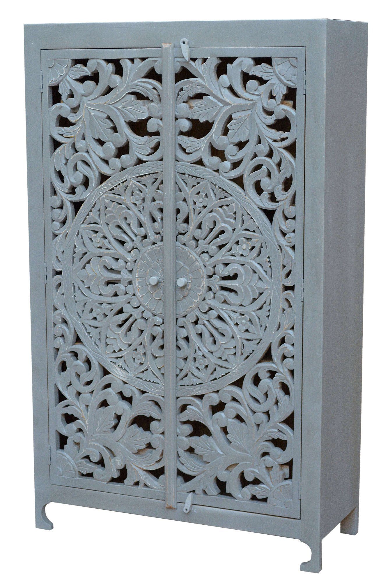 Home affaire Bergkast Kenmare Mangohout, decoratief houtsnijwerk, breedte 100 cm