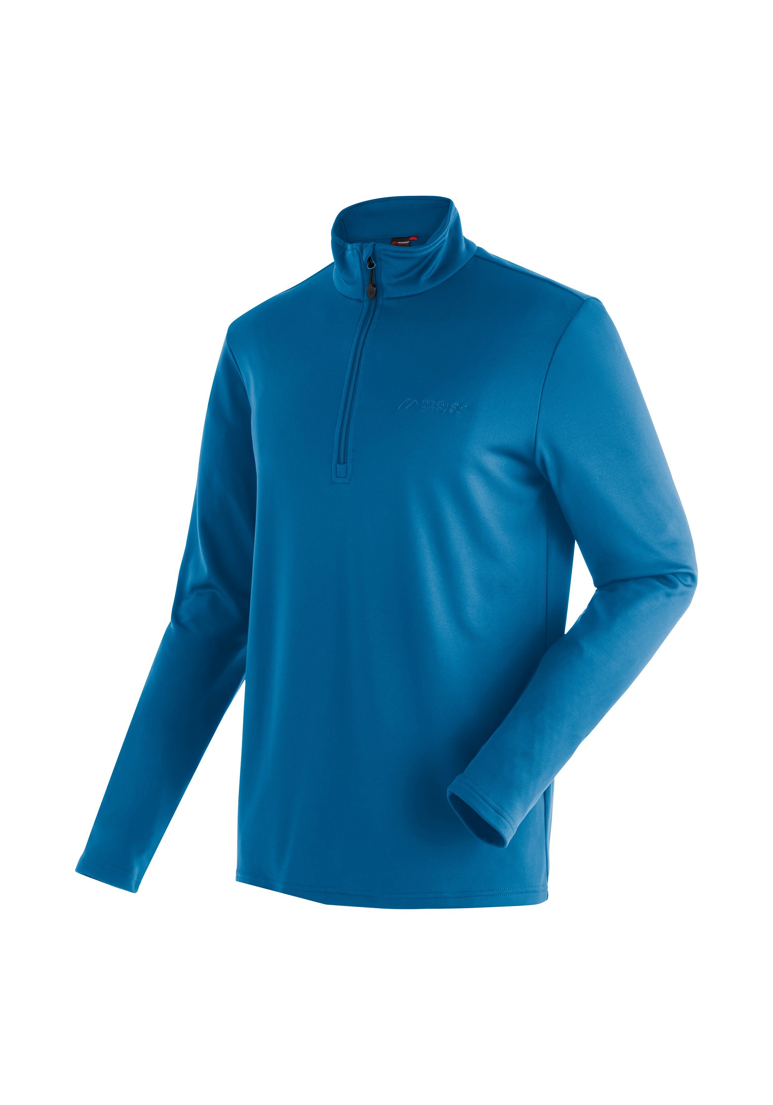 Maier Sports Fleecetrui Felix Heren fleece, functionele midlayer, half-zip, regular fit heren fleece truien maat 62 blauw
