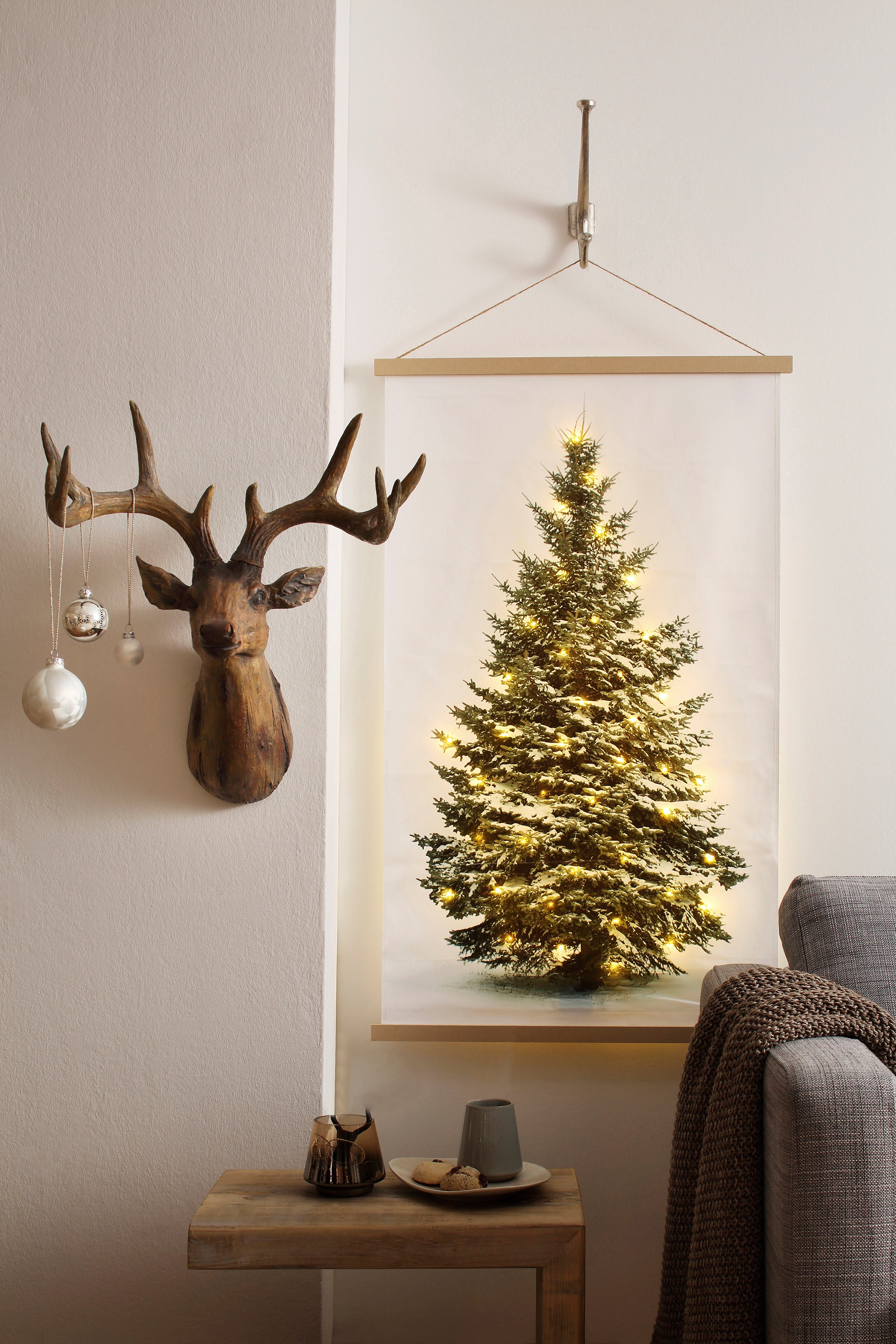 Home affaire Led-wanddecoratie Wandkleed, kerstversiering (1 stuk)