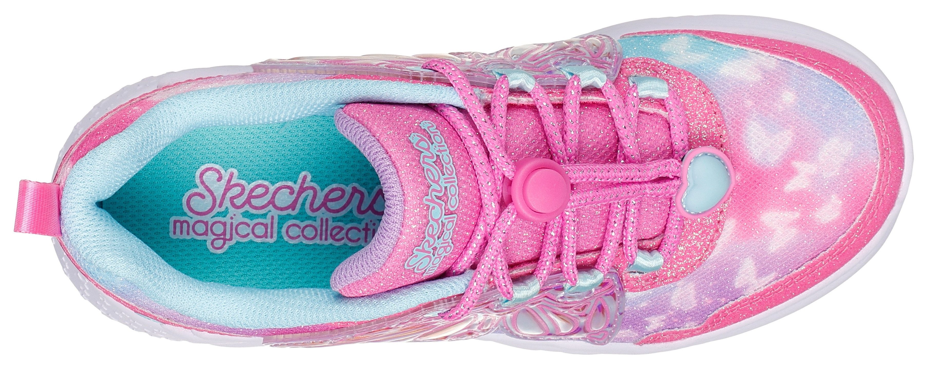Skechers Sneakers DREAM RACER Instapschoen, slip-on sneaker met kleurrijk motief