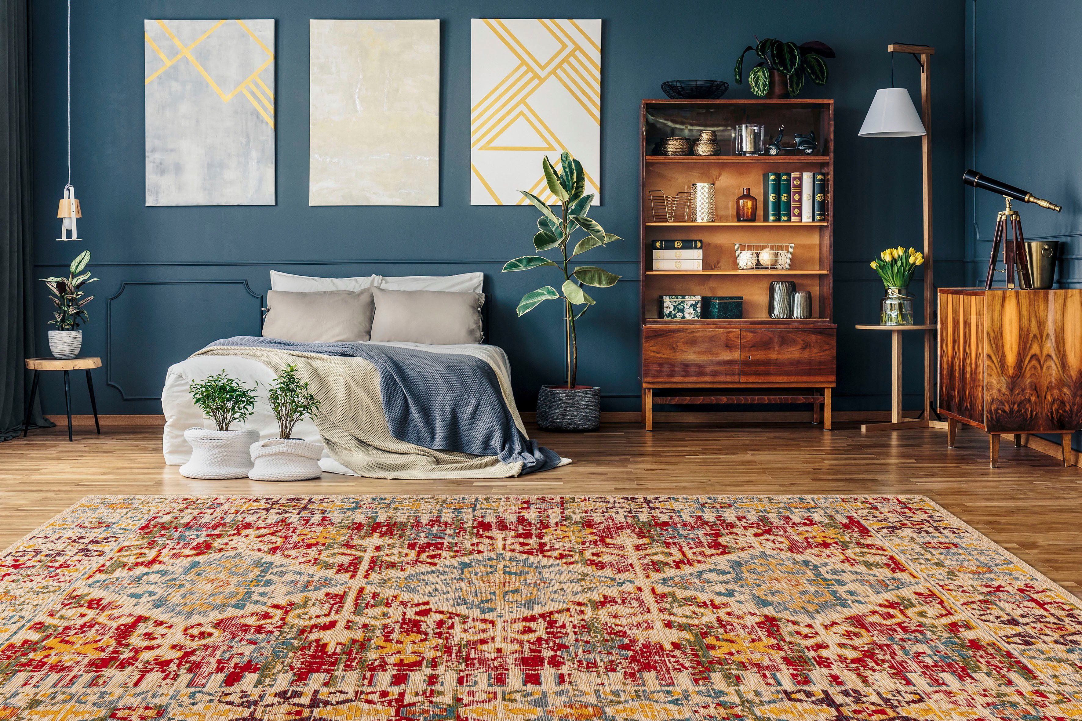 Padiro Vloerkleed Charme 125 Chenille vlakweefsel in vintage stijl, woonkamer