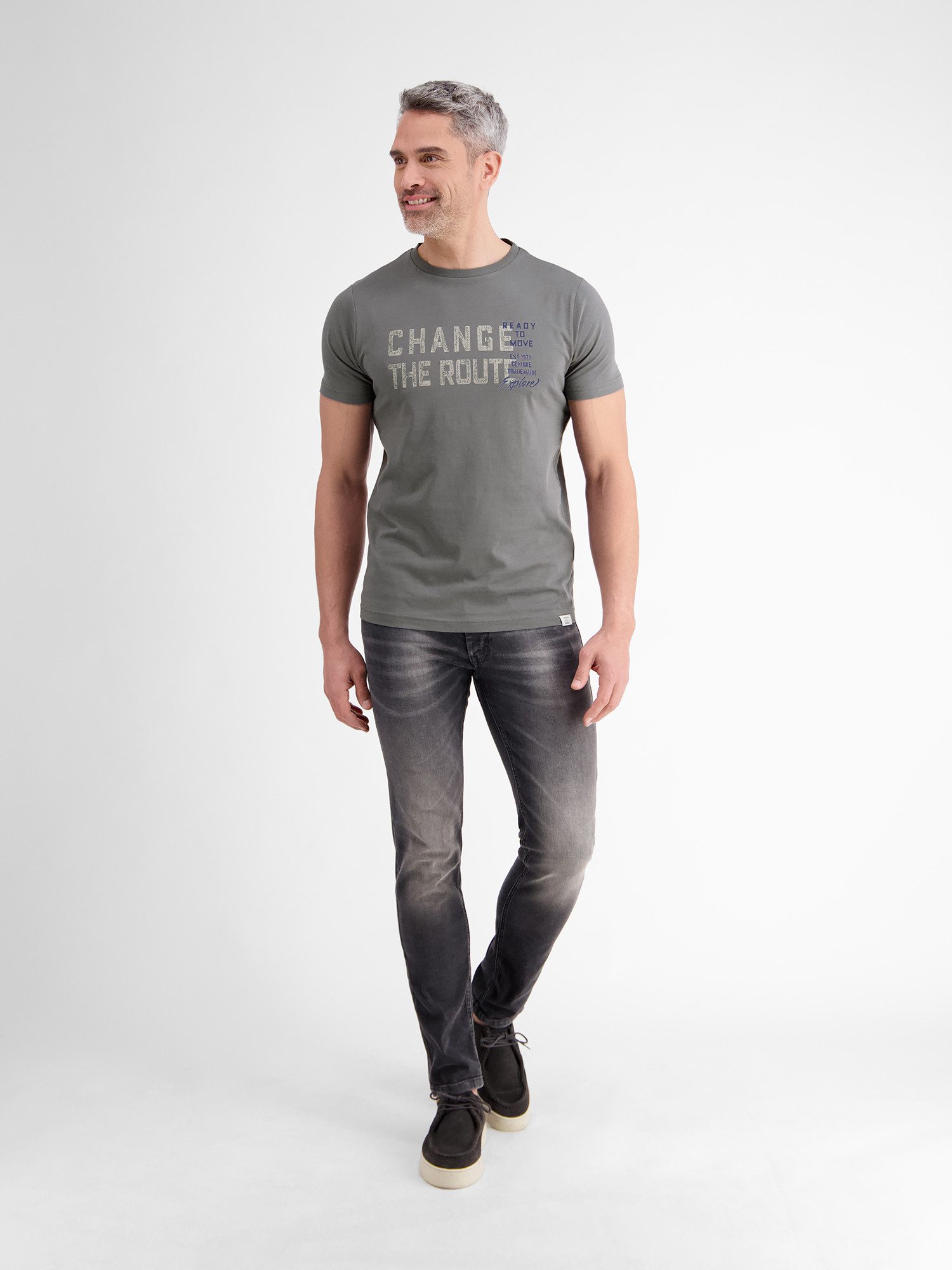 Lerros T-shirt LERROS effen T-shirt met print