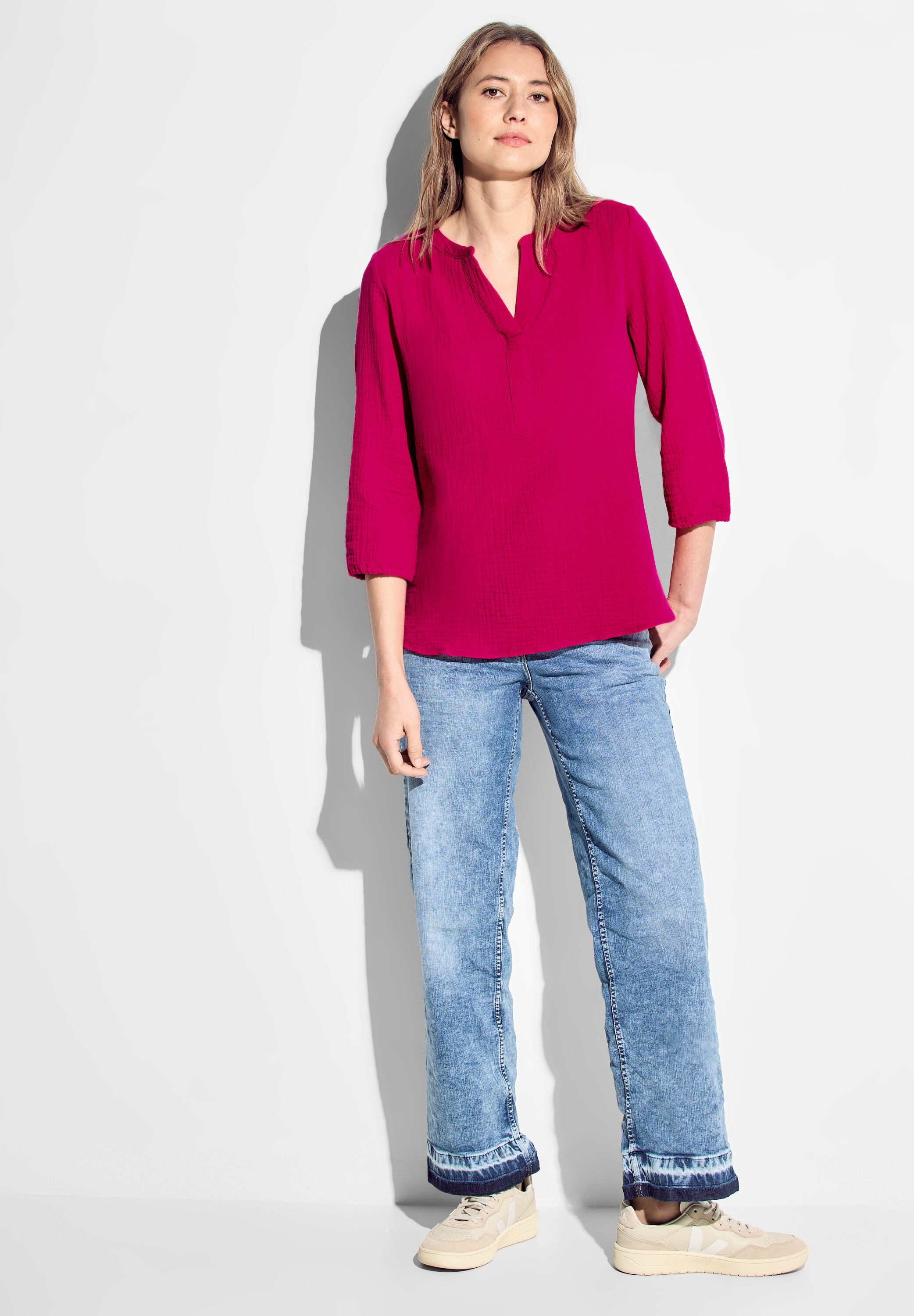 Cecil Gekreukte blouse in krinkel-look