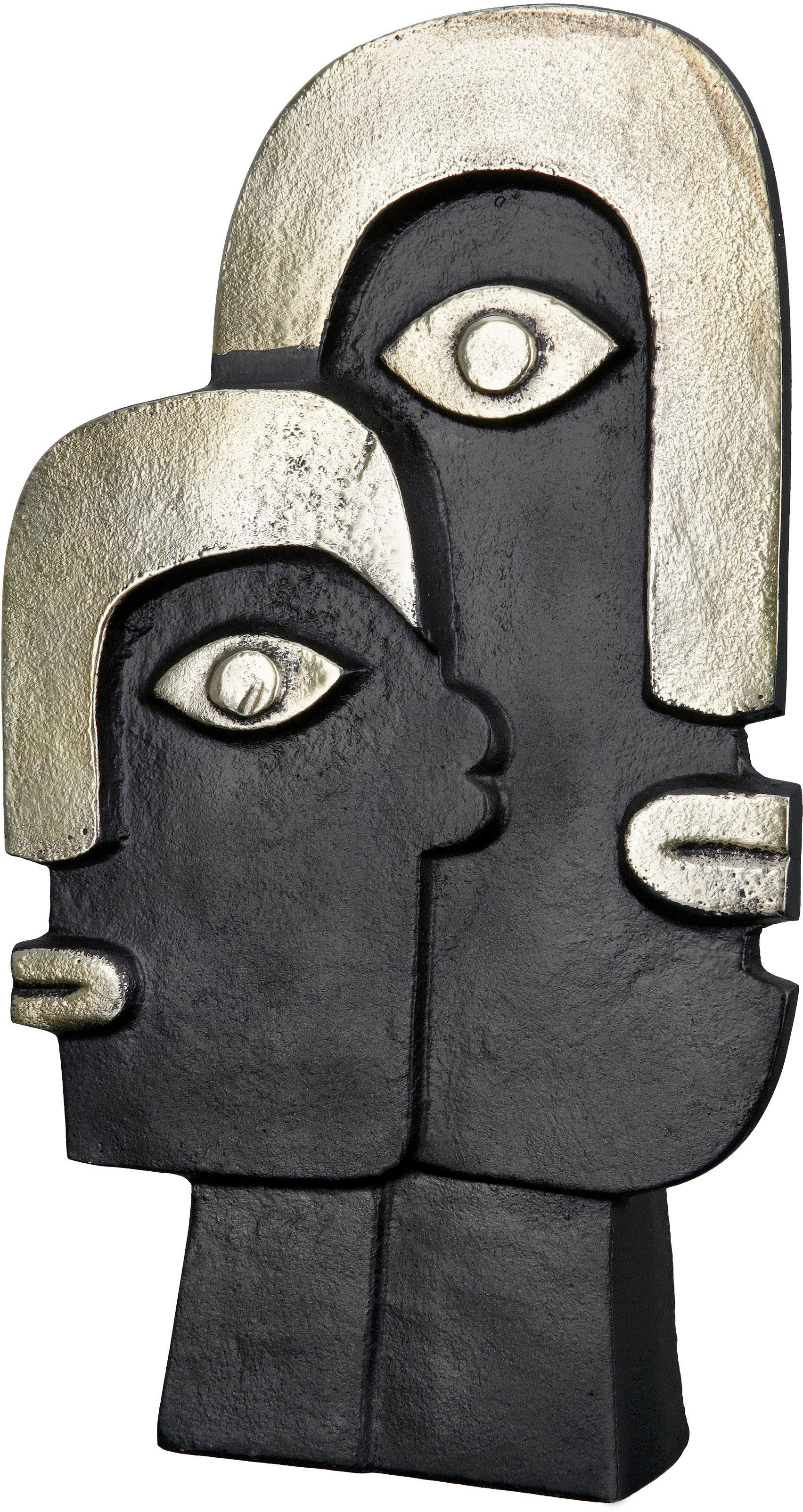 GILDE Siervaas Face Vaas van aluminium, decoratief object, hoogte ca. 36 cm (1 stuk)