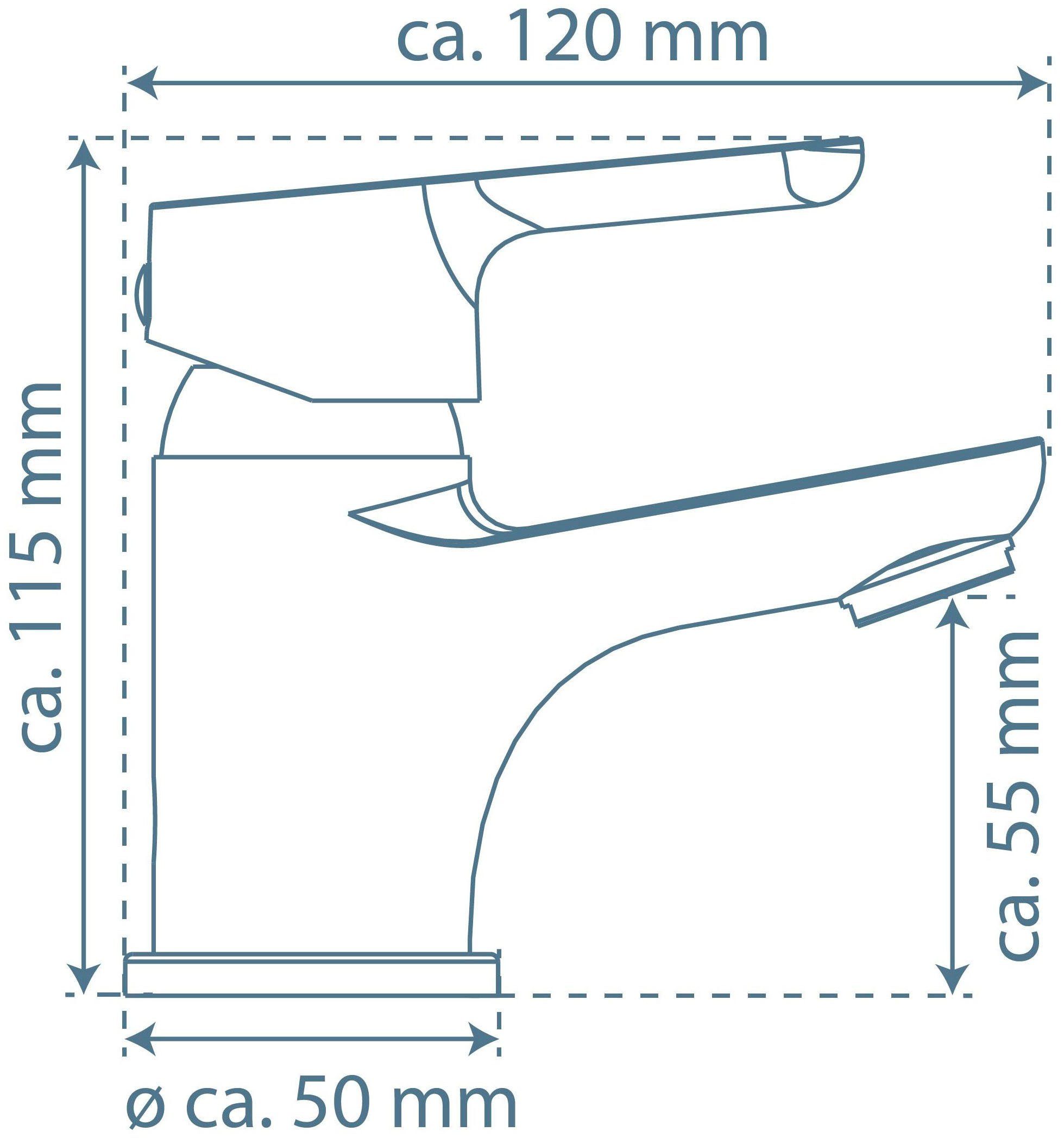 Schütte Wastafelkraan VICO met trekstang, met overloopset, mengkraan