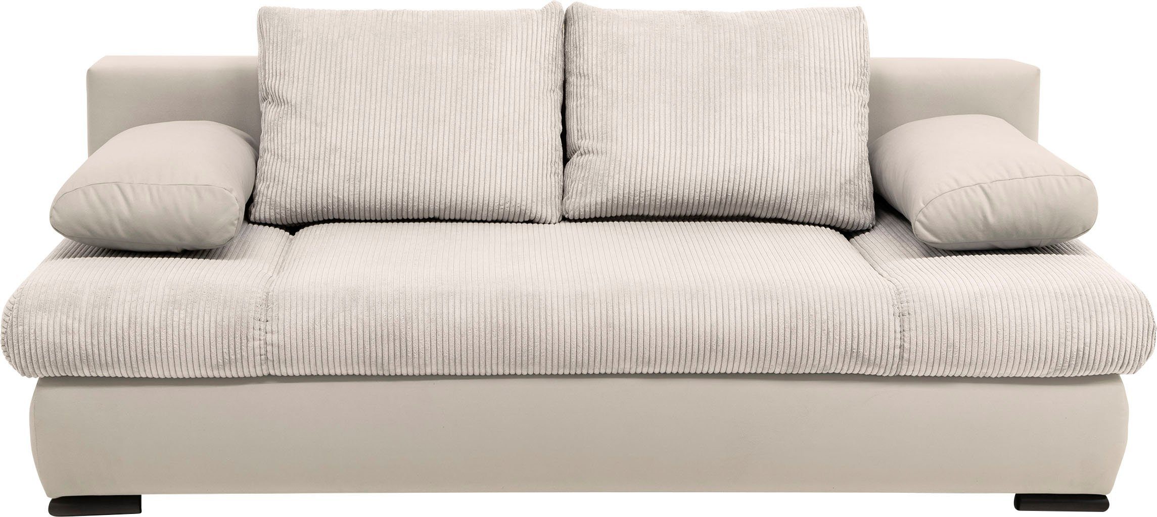 COLLECTION AB Slaapbank Chicago met slaapbank functie en bedbox, in mix van fluweel en ribfluweel