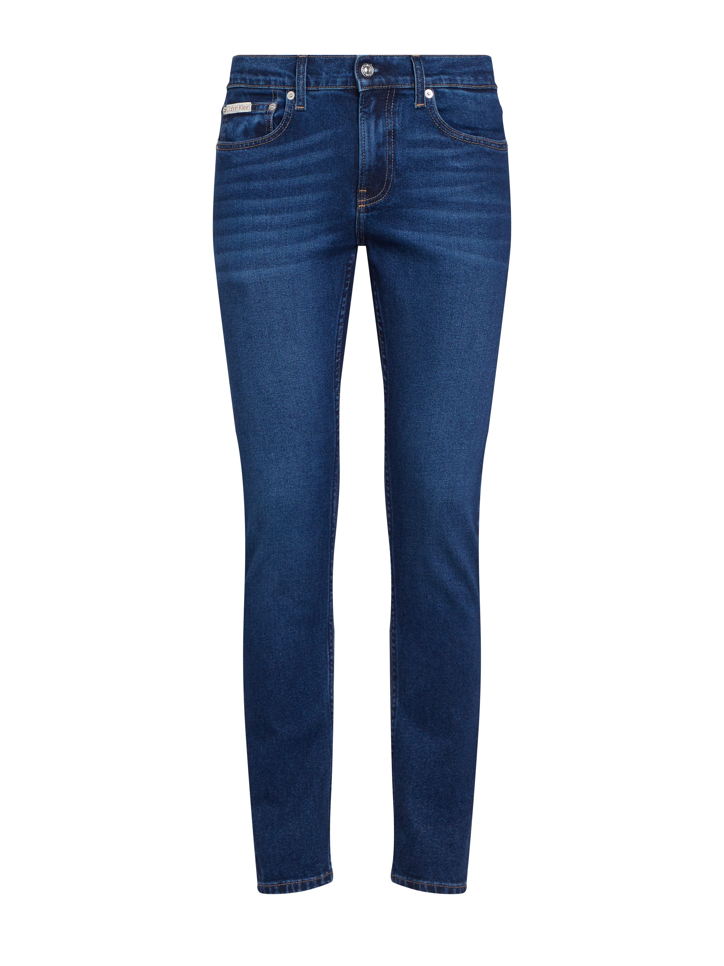 Calvin Klein Slim fit jeans SLIM Muntzakje, logo borduursel