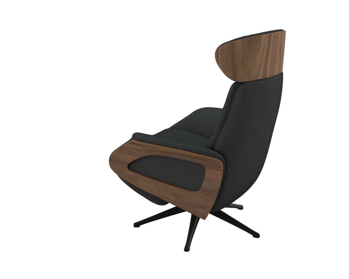 FLEXLUX Relaxfauteuil Clement praktische elektrische fauteuil Maat M, elektrische rug- en voetensteun, accu, armleuning Walnoot, zwarte poot