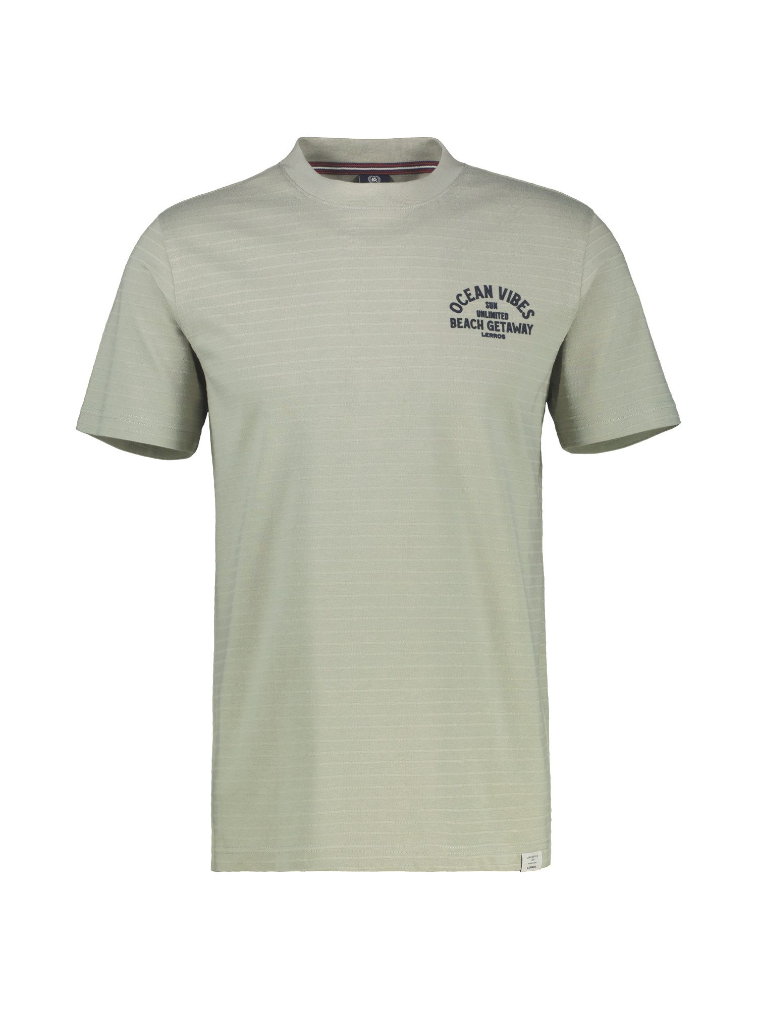 Lerros T-shirt LERROS gestreept T-shirt met voor- en achterkant print