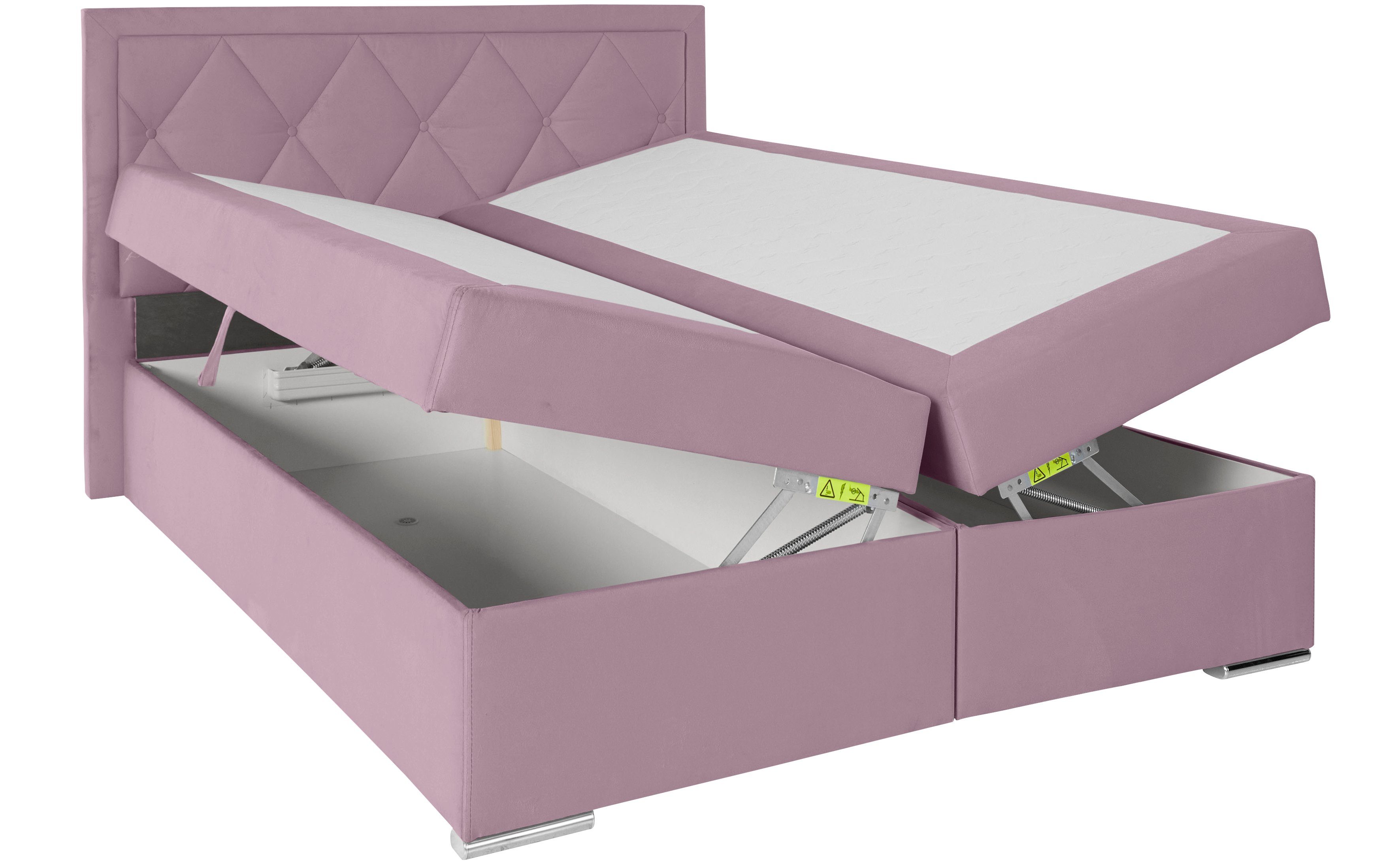 Leonique Boxspring Alfie, bestseller, optioneel met bedlade met capitonnage in het hoofdbord, h2, h3 en h4 ter keuze