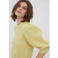 vero moda trui met ronde hals vmvigga 3-4 rib blouse geel