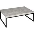 pro line salontafel onderstel van metaal naar keuze in zwart of wit gelakt, beugelonderstel, houten plaat, rechthoekig grijs