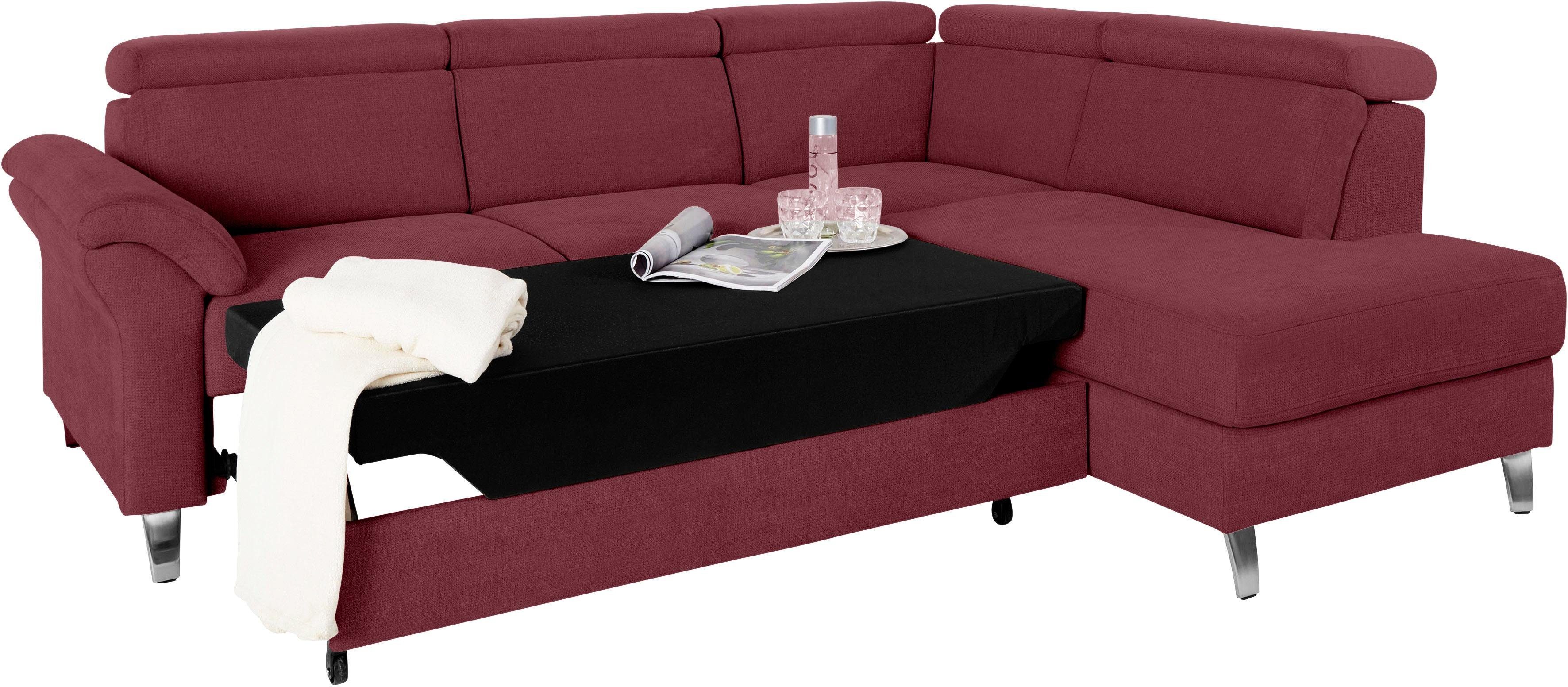 sit&more Hoekbank Arngast L-vorm met verstelbare hoofdsteun en binnenvering