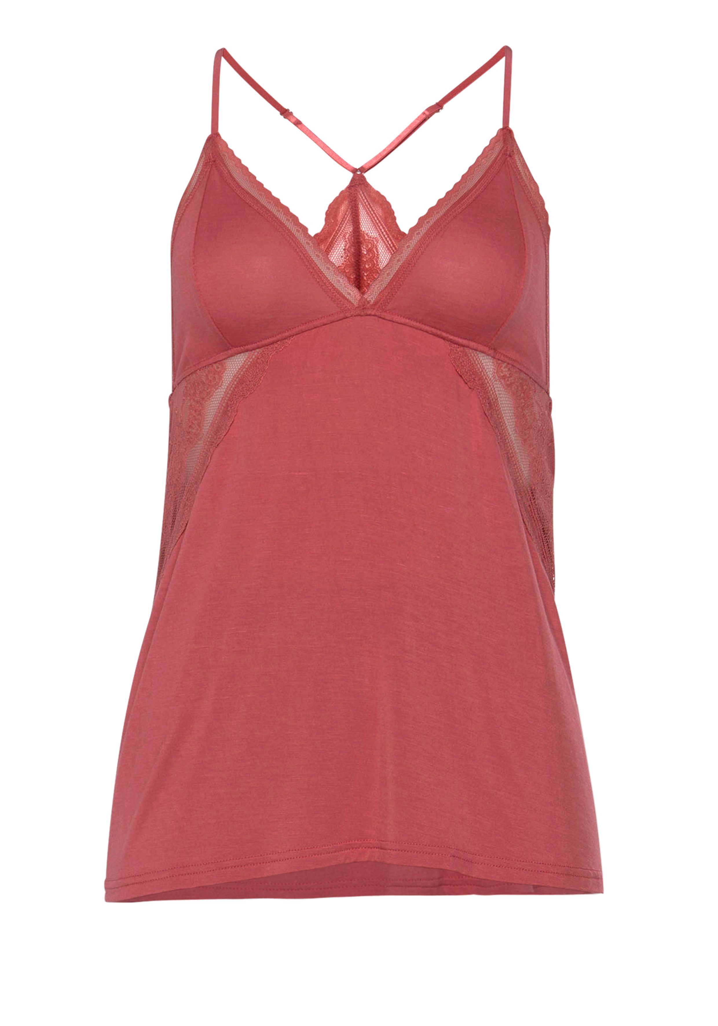 Lascana Babydolltop met fijne bandjes en transparante, kanten inzetten