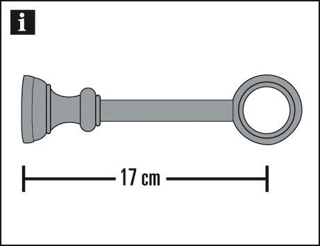 GARDINIA Gordijnroedehouder Steun gesloten voor Ø 28 mm Serie gordijnroedenset Lugano Classic ø 28 mm (1 stuk)