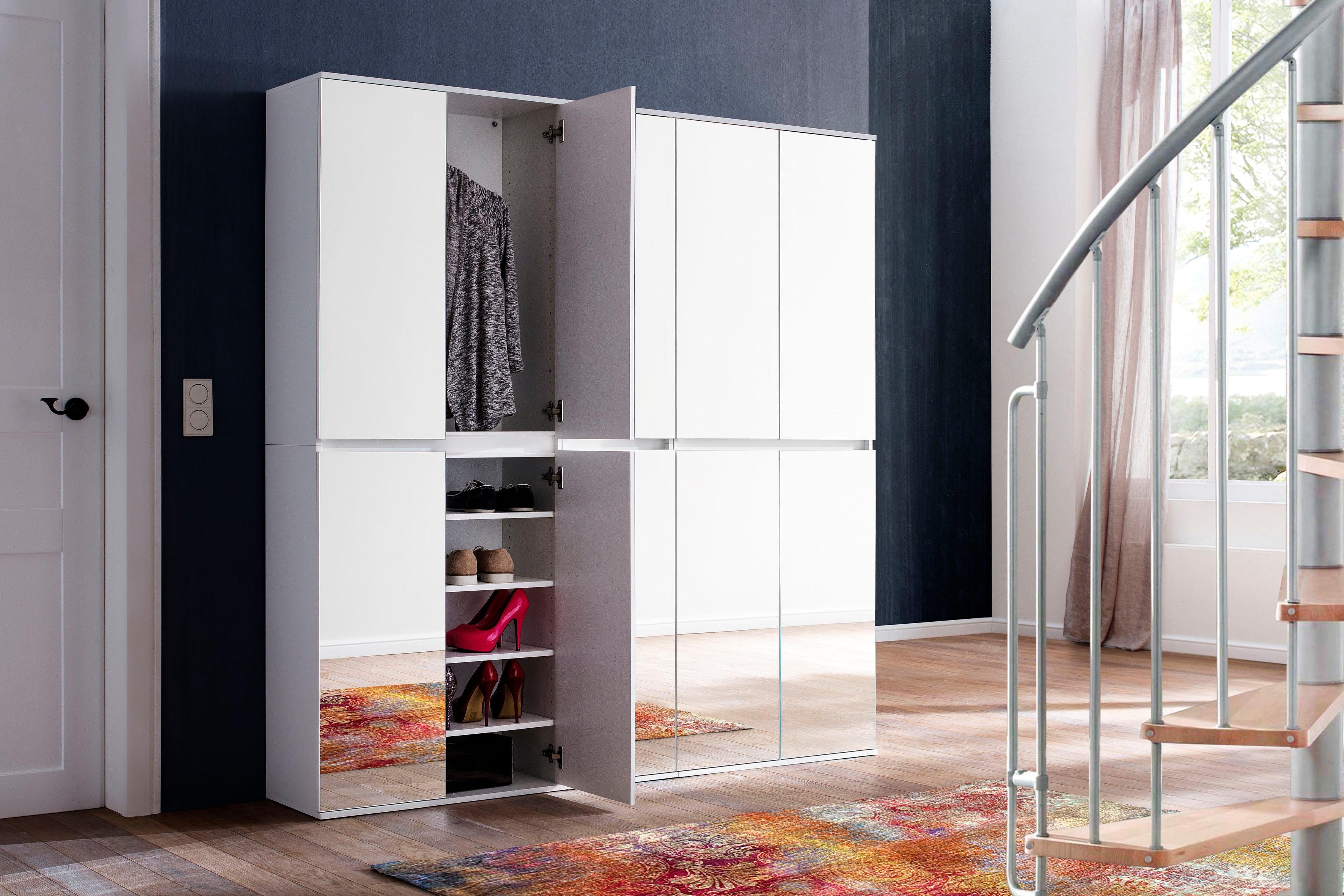 INOSIGN Halmeubelset Malcesine 3 multifunctionele kasten met spiegelglasfronten - (b/d/h) 185/34/191 cm (3-delig)
