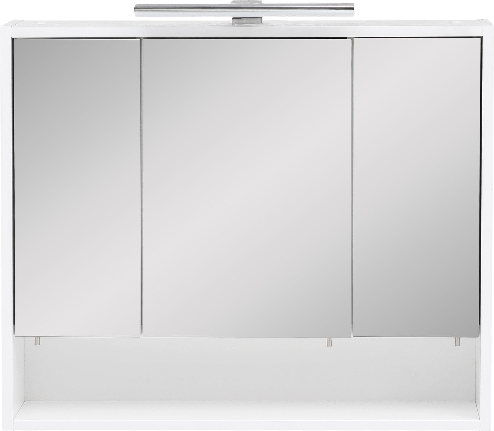 welltime Spiegelkast Kent, Made in Germany Badkamermeubel. Breedte 70 cm, ledverlichting en schakelaar-/stekkerdoos