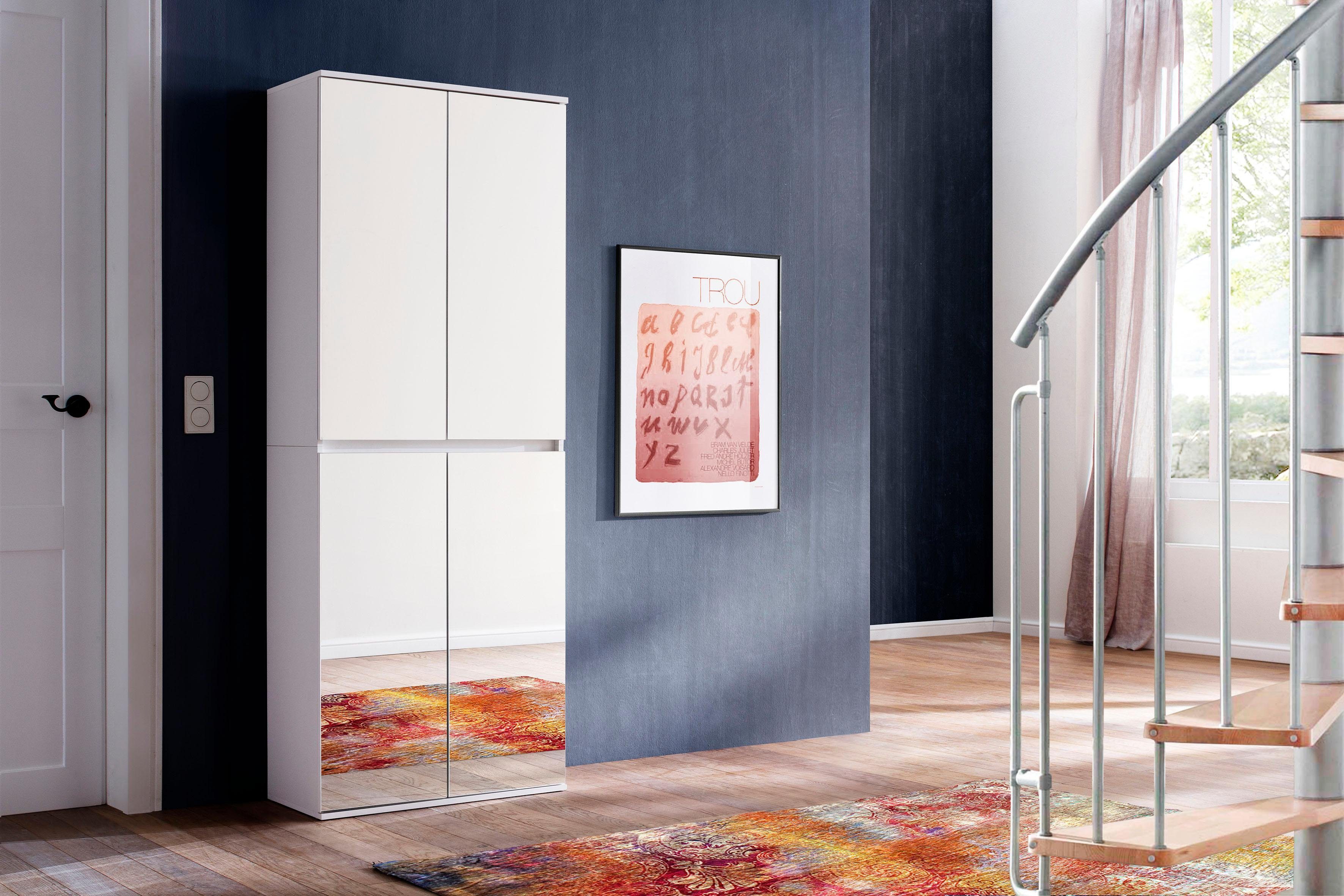 INOSIGN Kledingkast Malcesine met spiegelfront, 1 garderobestang en 7 planken, breedte 74 cm