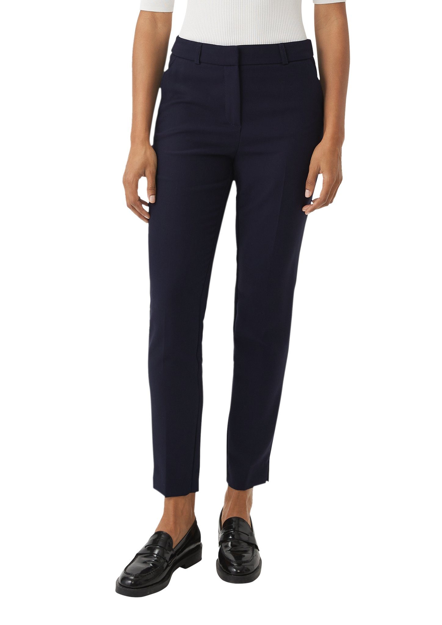 Comma Pantalon met plooi en verborgen sluiting