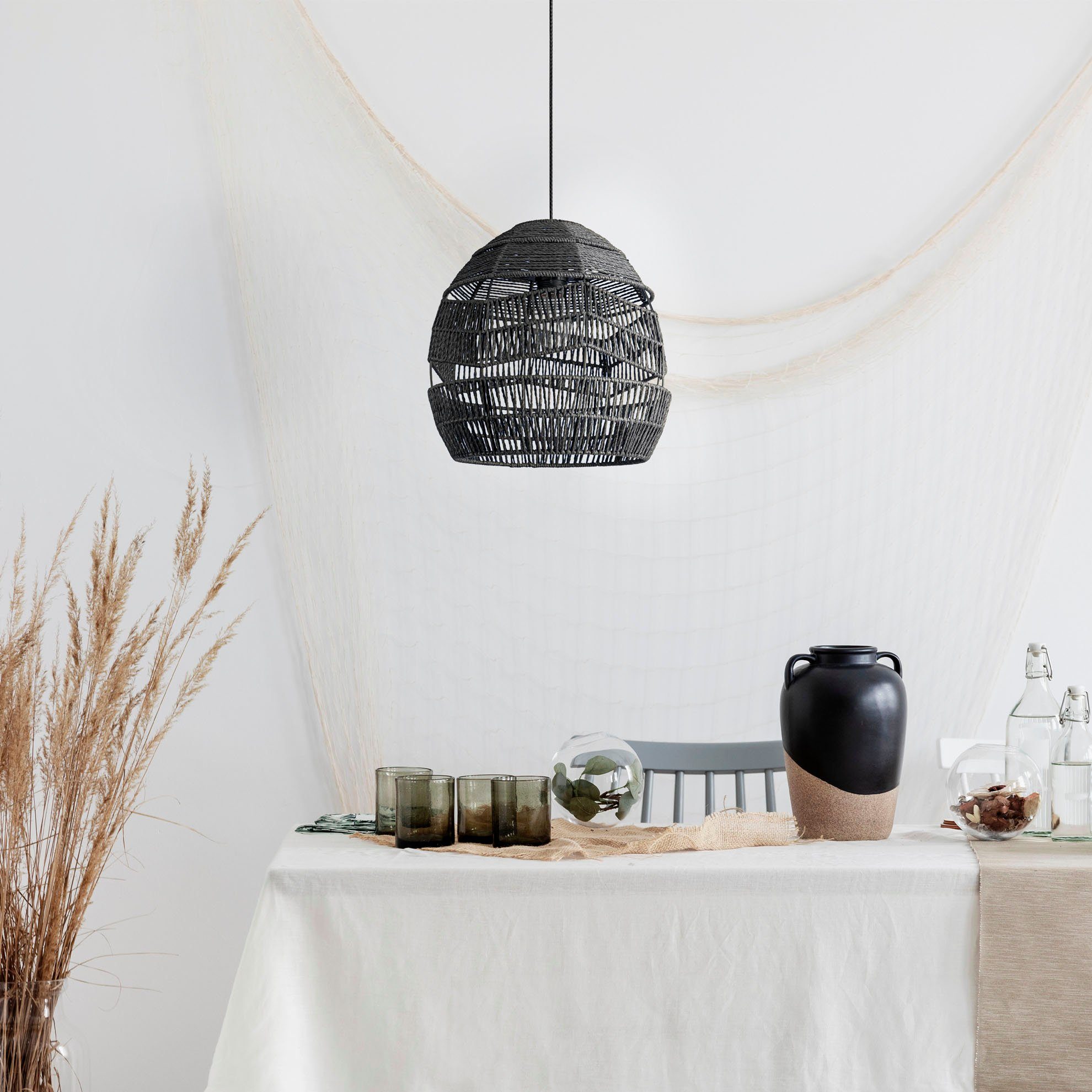 Paco Home Hanglamp Villa Pendellamp hanglamp vintage rustiek LED Boho papier E27