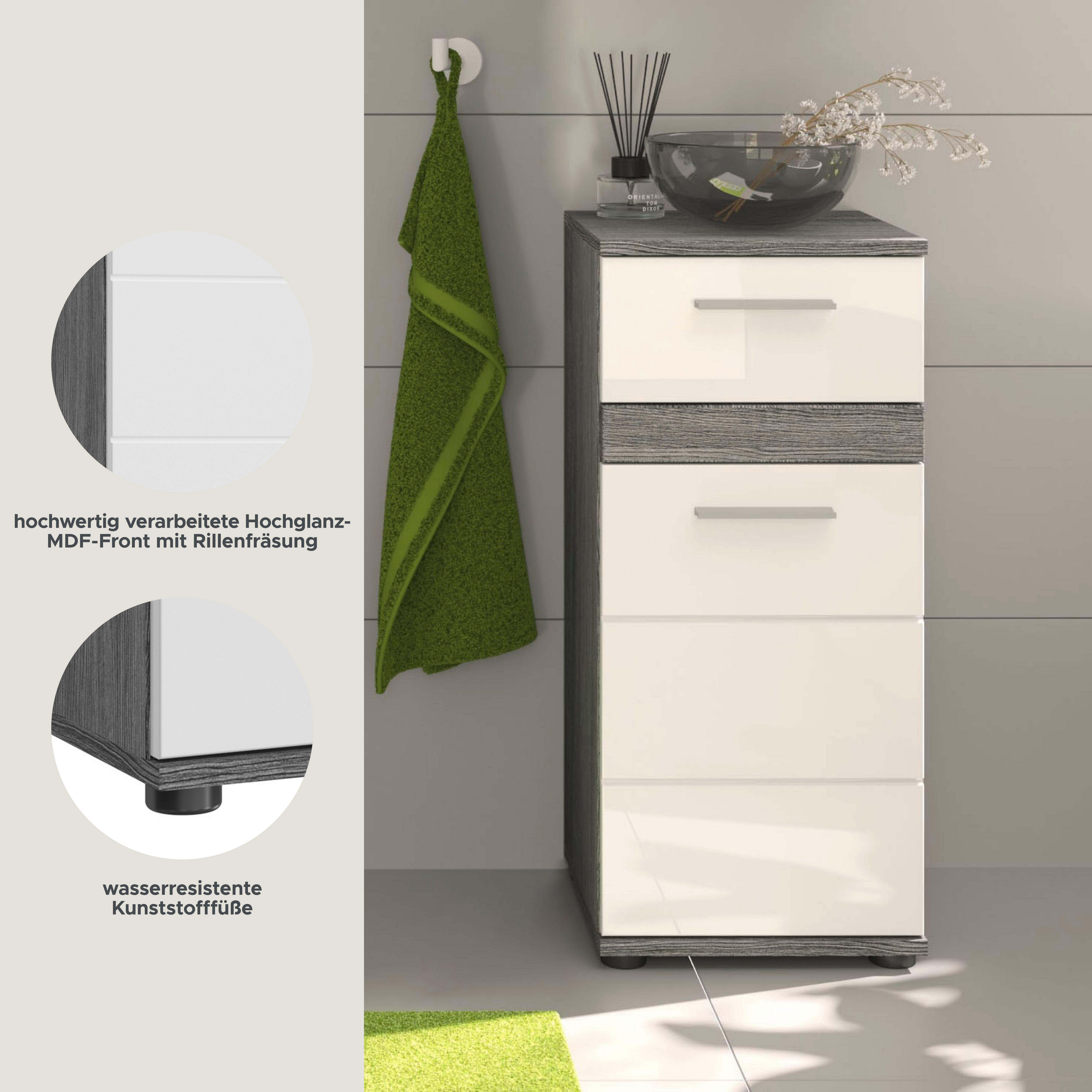 welltime Onderkast LUCCA, TOPSELLER!, Breedte 35 cm, 1 deur (TA verwisselbaar), 1 lade