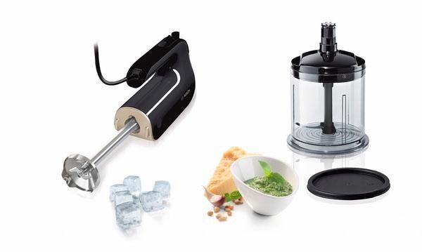 BOSCH Handmixer HomeProfessional MFQ4885DE, 2x Edelst. Mixstaaf, 1x knethaken, zwart