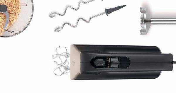 BOSCH Handmixer HomeProfessional MFQ4885DE, 2x Edelst. Mixstaaf, 1x knethaken, zwart