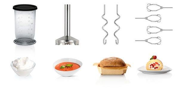 BOSCH Handmixer HomeProfessional MFQ4885DE, 2x Edelst. Mixstaaf, 1x knethaken, zwart