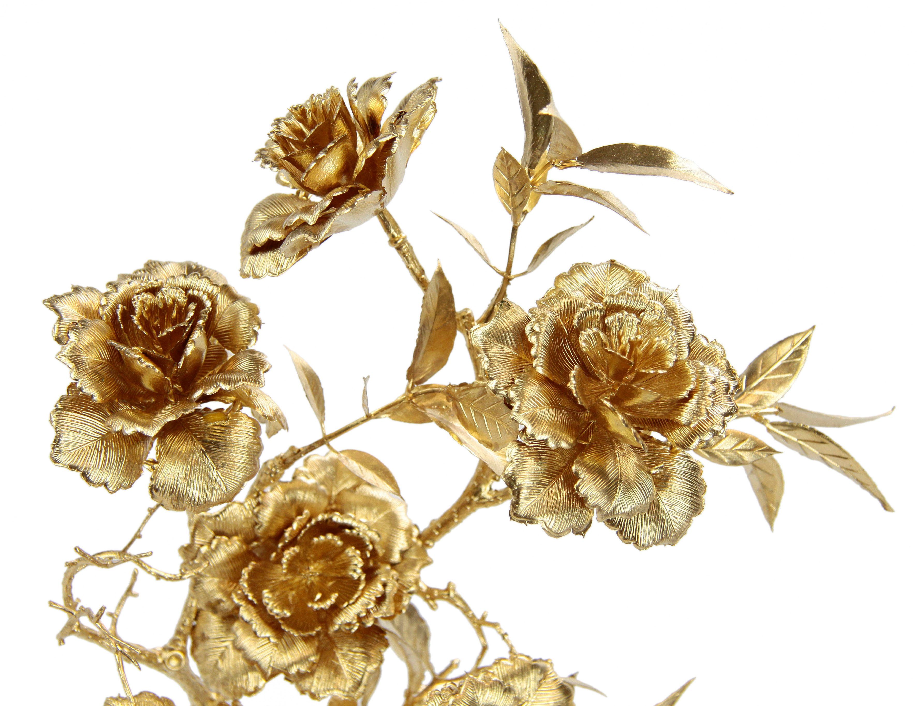 I.GE.A. Kunstbloem Rosé Kunstroos, rozen tak, 3-delige set (3 stuks)