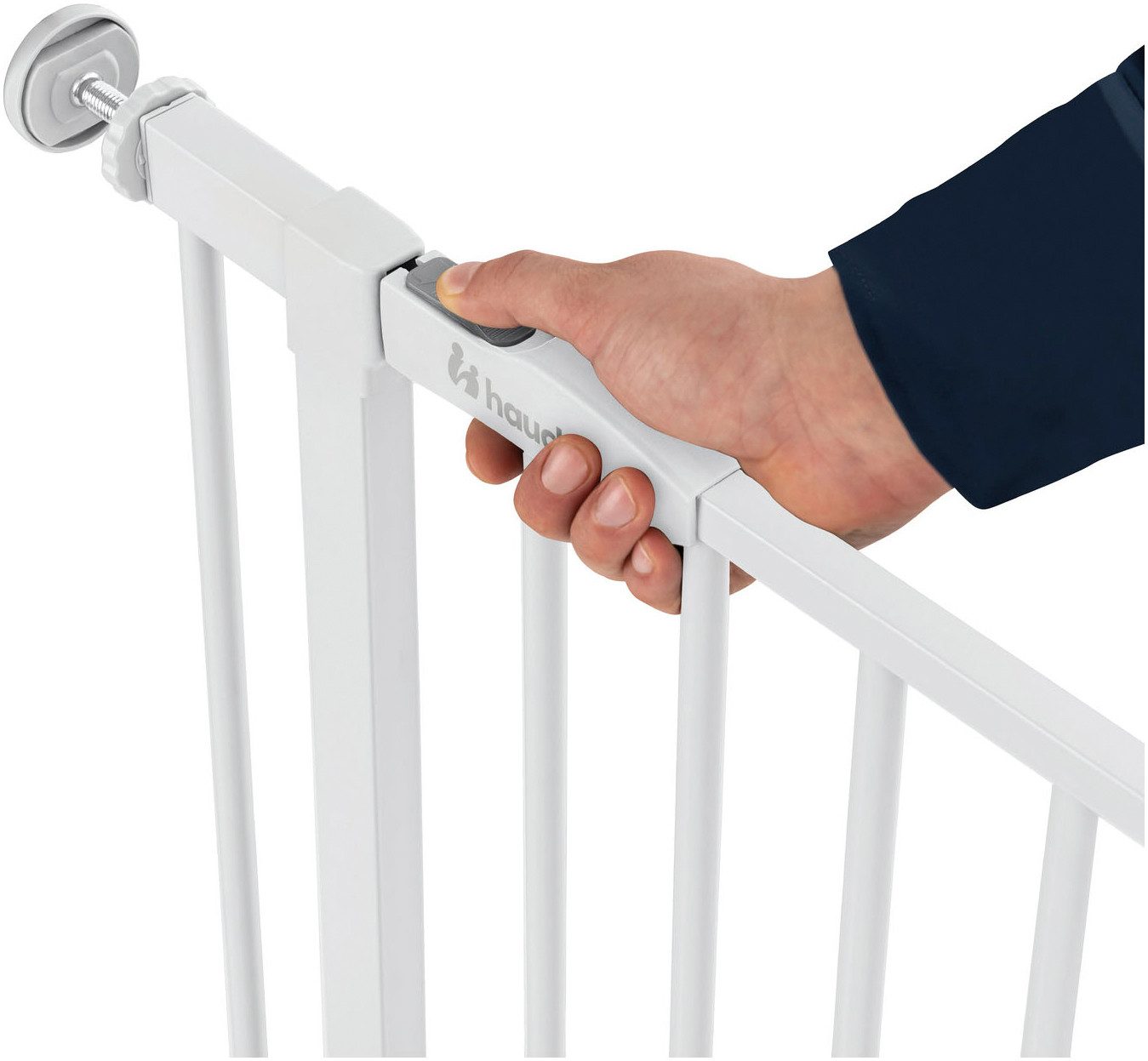Hauck Traphek Clear Step 2, White ook als traphekje te gebruiken, 75-80 cm, vlakke doorgang
