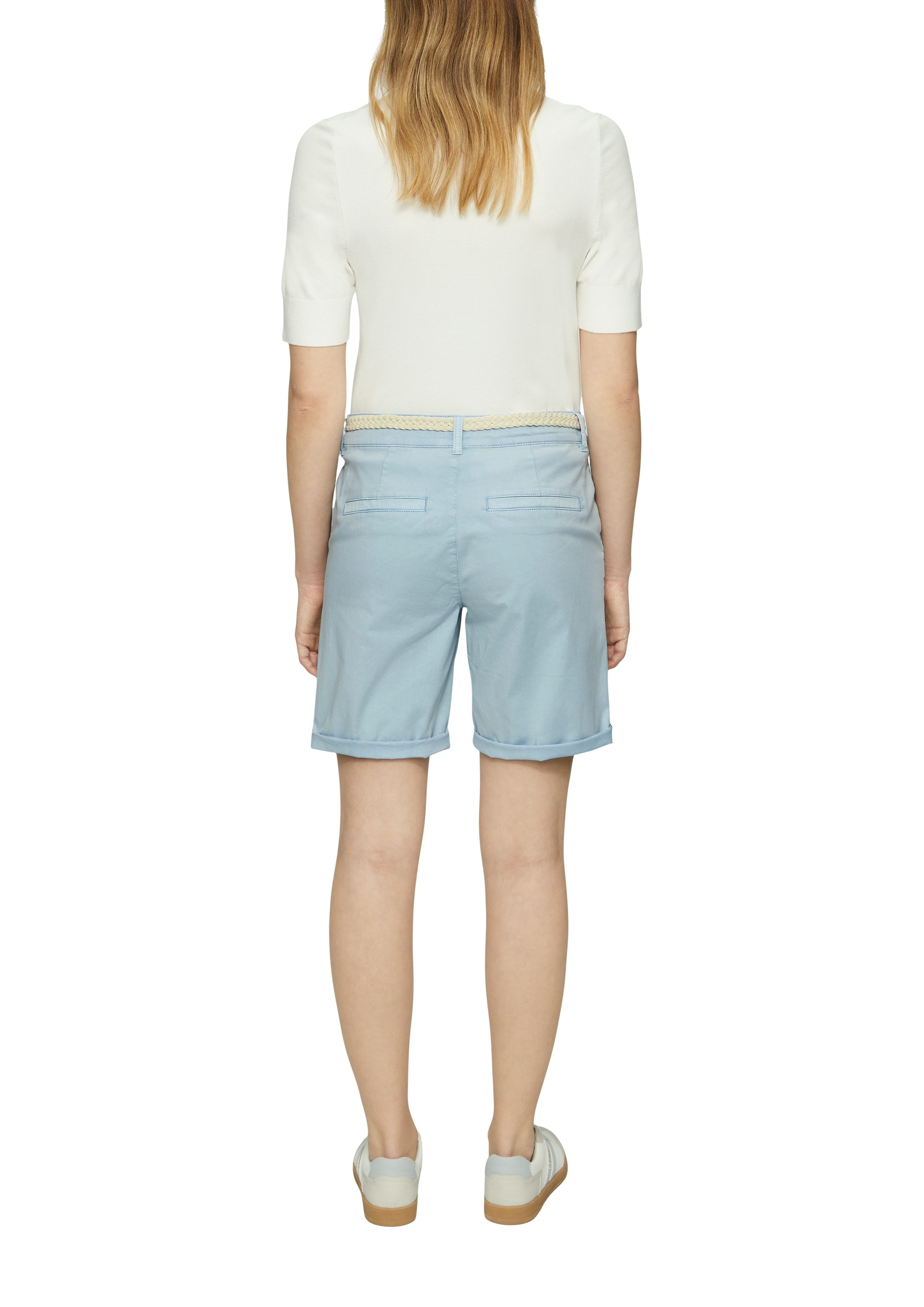 s.Oliver Chino-short met gevlochten riem