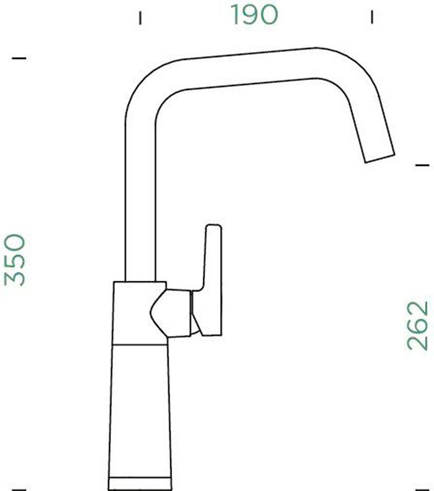 Schock Keukenkraan SC-530 FA Feestuitloop, draaibereik 360°