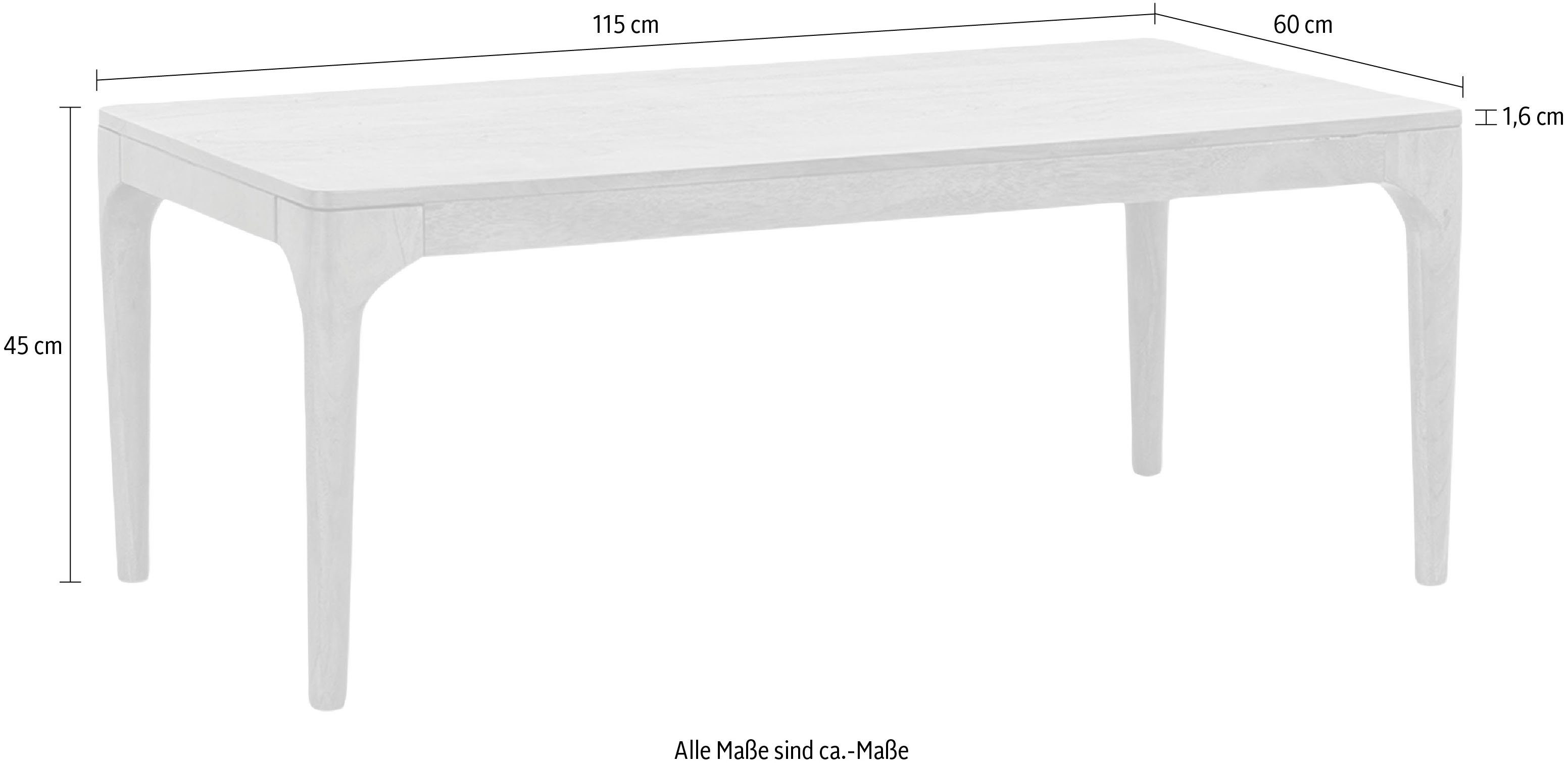 byLIVING Salontafel Bosse van massief hout, breedte 115 of 60 cm