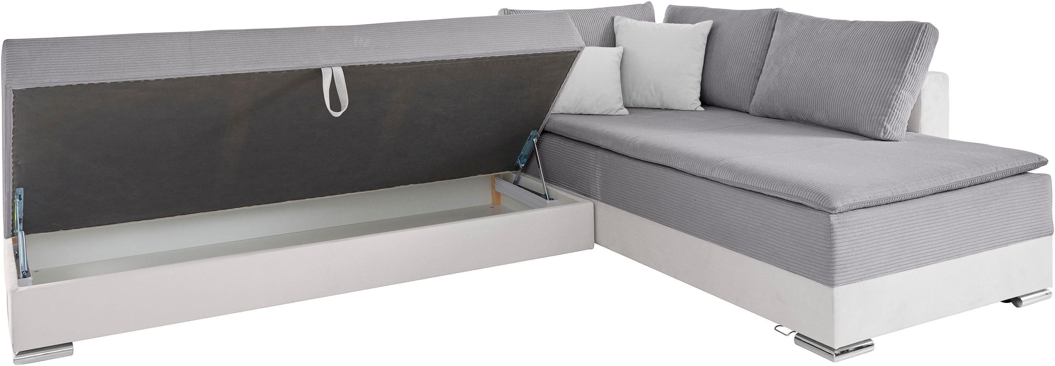INOSIGN Hoekbank Boxspringbed Night & Day L-vorm met permanente slaapfunctie met armleuning