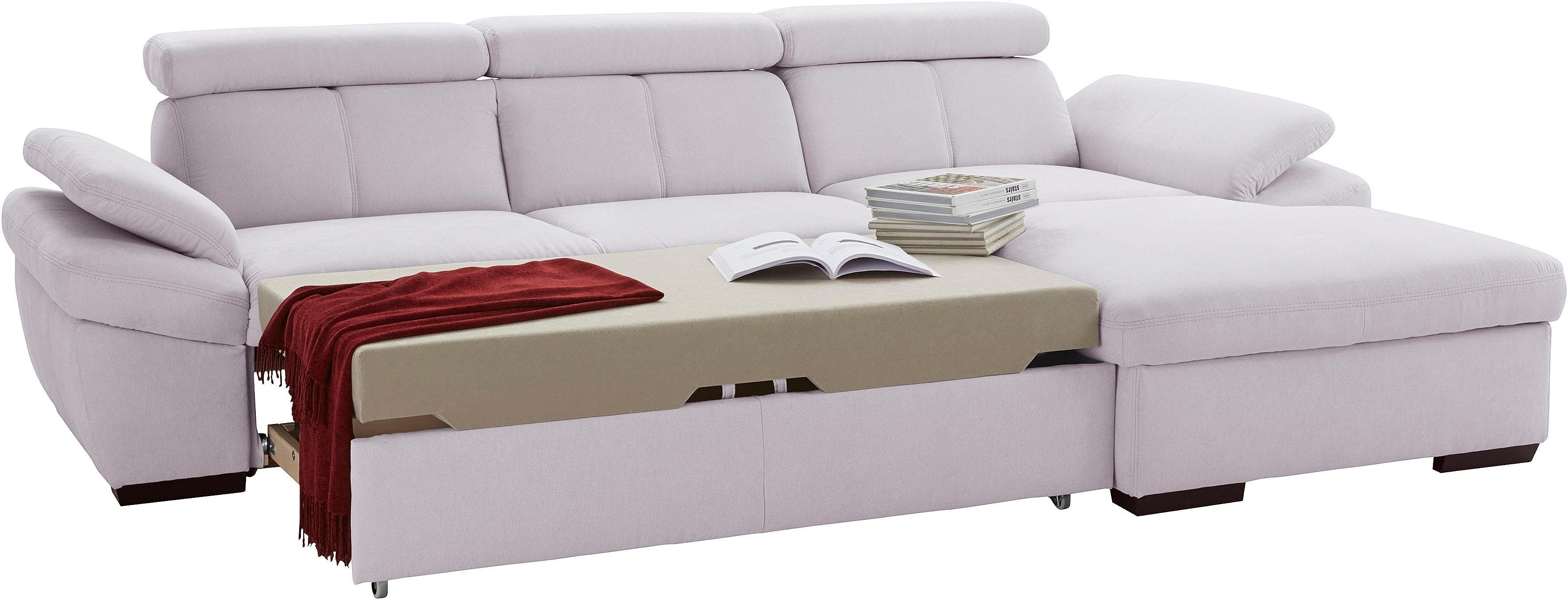 exxpo - sofa fashion Hoekbank Salerno, incl. hoofd- en armdeelverstelling, elegant & comfortabel, L-vorm