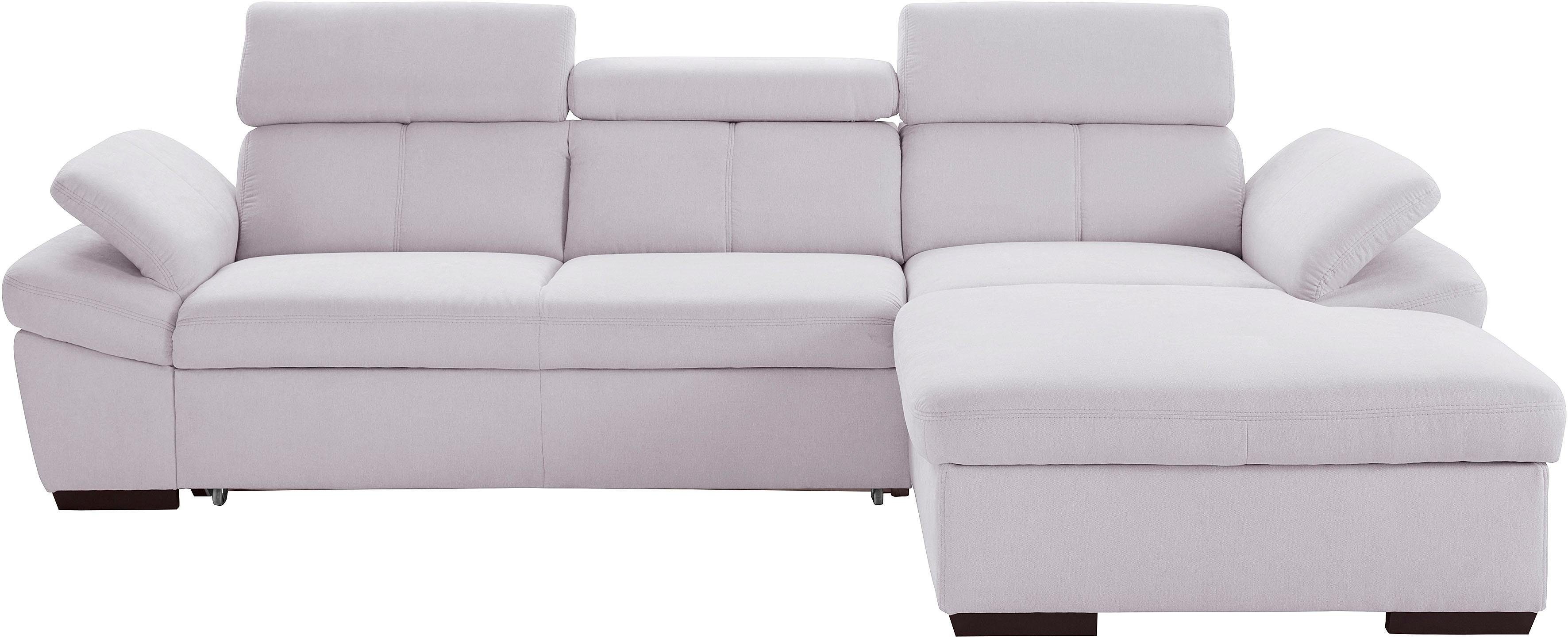 exxpo - sofa fashion Hoekbank Salerno, incl. hoofd- en armdeelverstelling, elegant & comfortabel, L-vorm