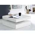 forte salontafel met functie, draaibaar tafelblad wit