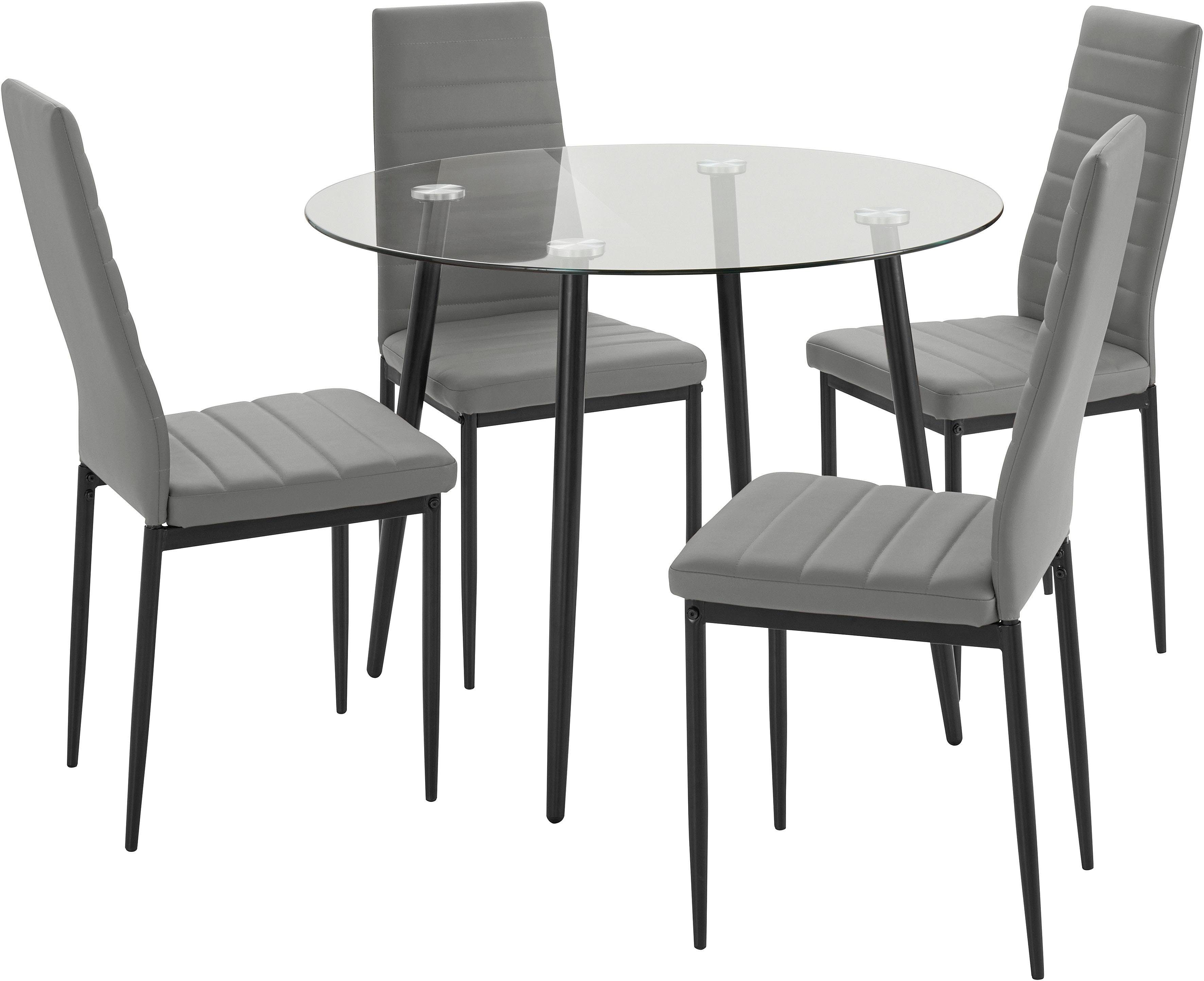 Eethoek »Danny« met ronde tafel en 4 stoelen in de online winkel OTTO