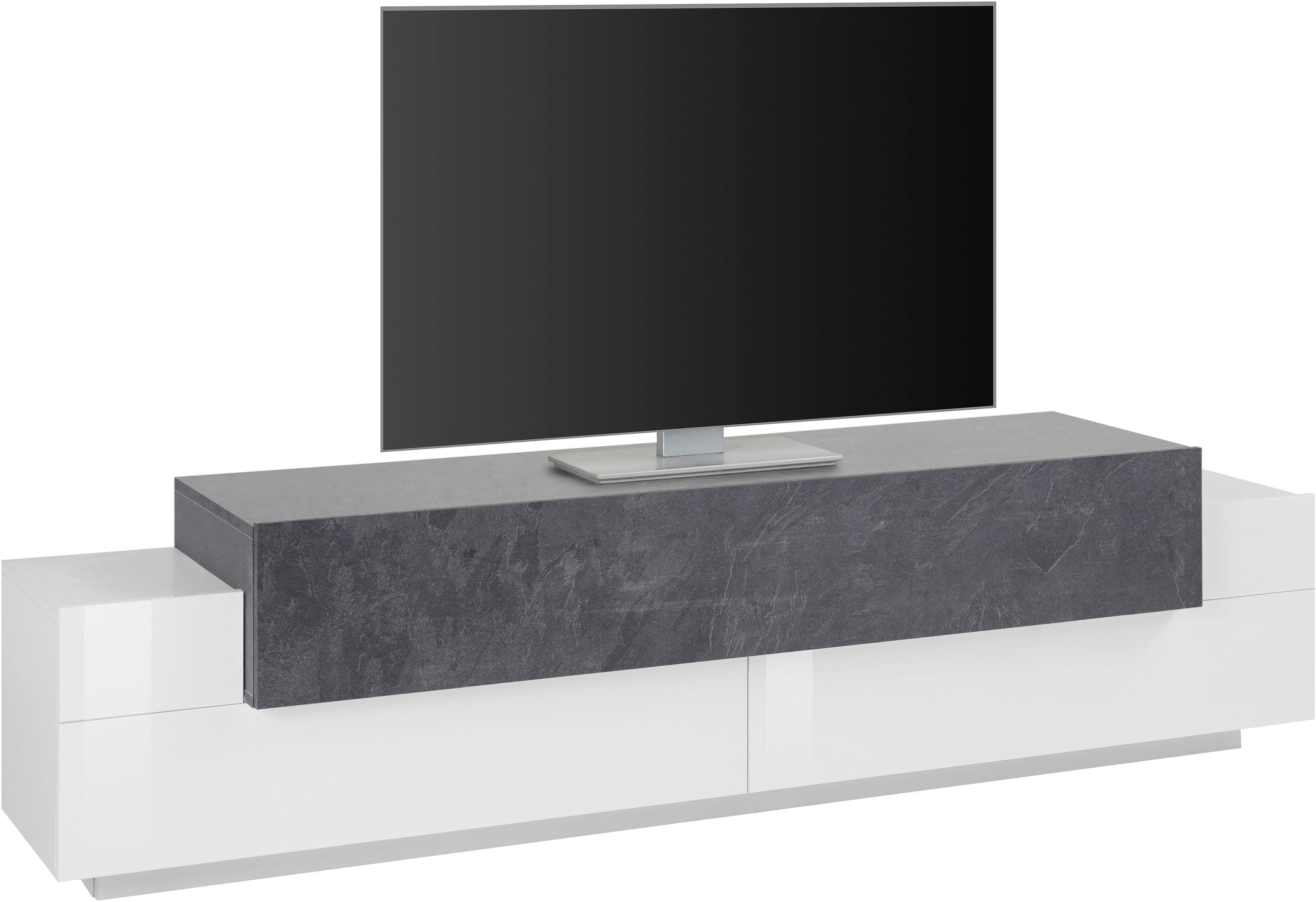INOSIGN Tv-meubel Coro, lowboard, TV-commode, TV-meubelen, TV-bank met 3 kleppen waarvan 2 met push-to-open functie, breedte 200 cm