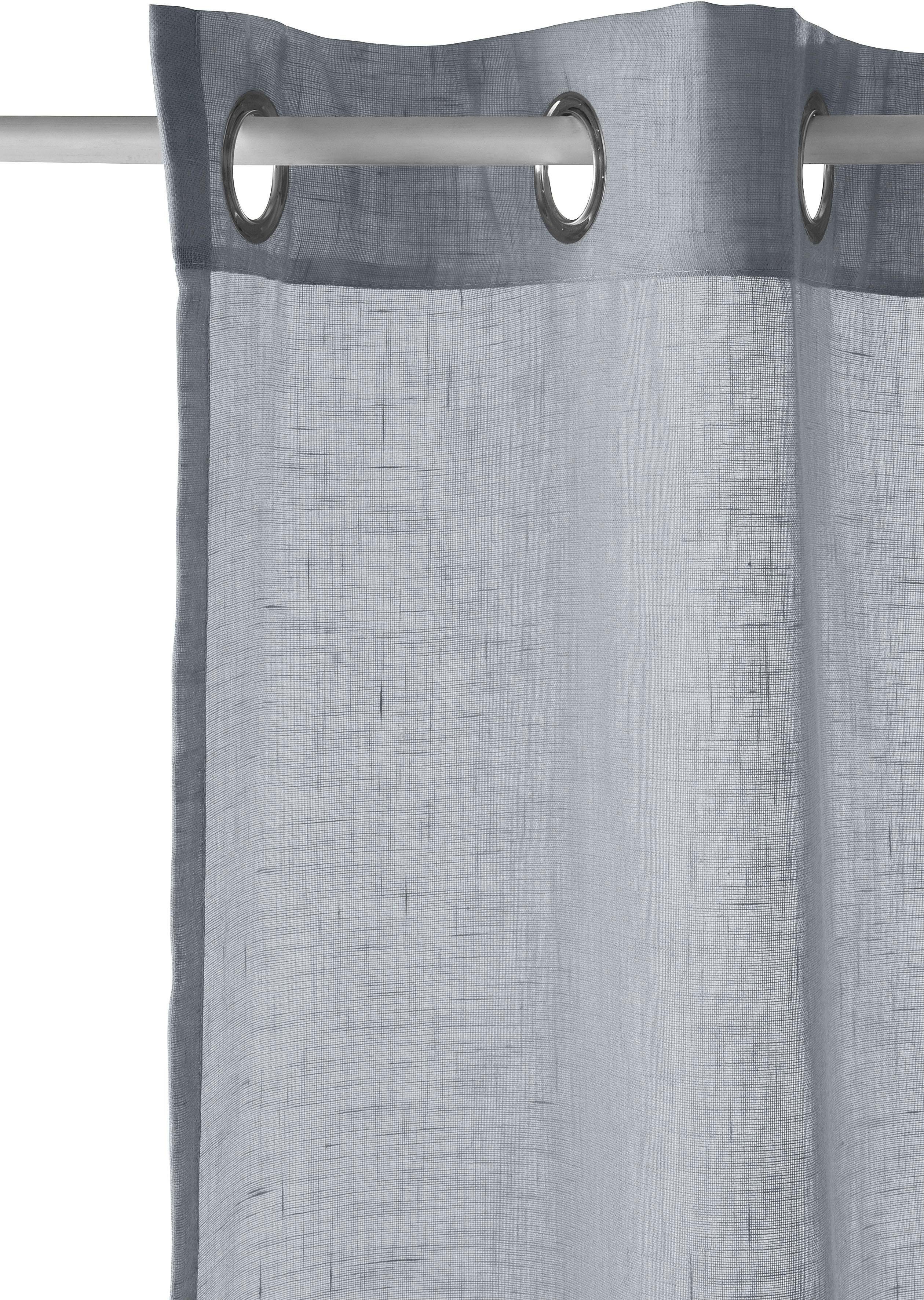 Home affaire Gordijn Mara transparant, linnen look, monochroom, basic (1 stuk)