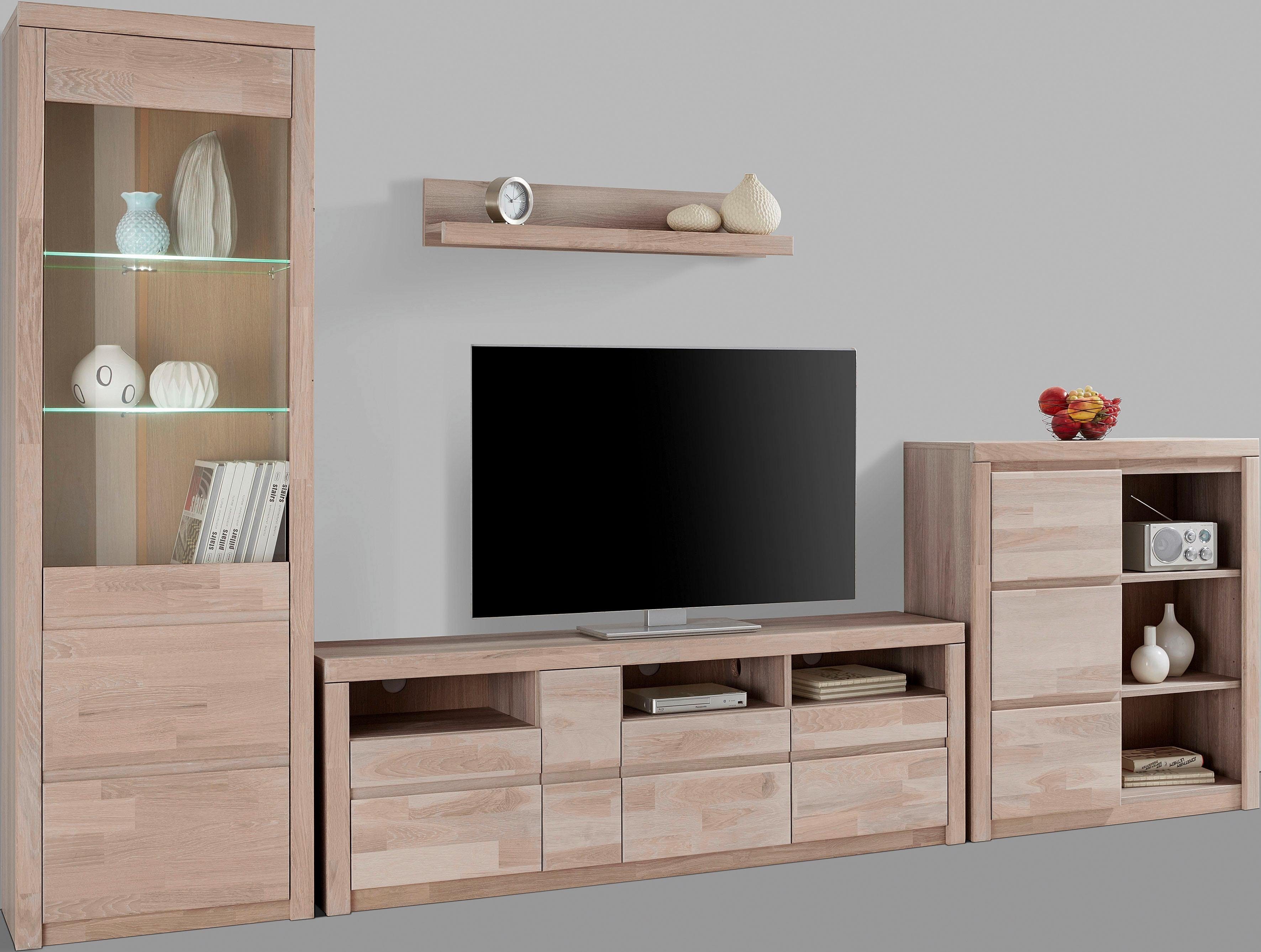 Home affaire Wandmeubel Silkeborg gedeeltelijk massief hout (set, 4-delig)