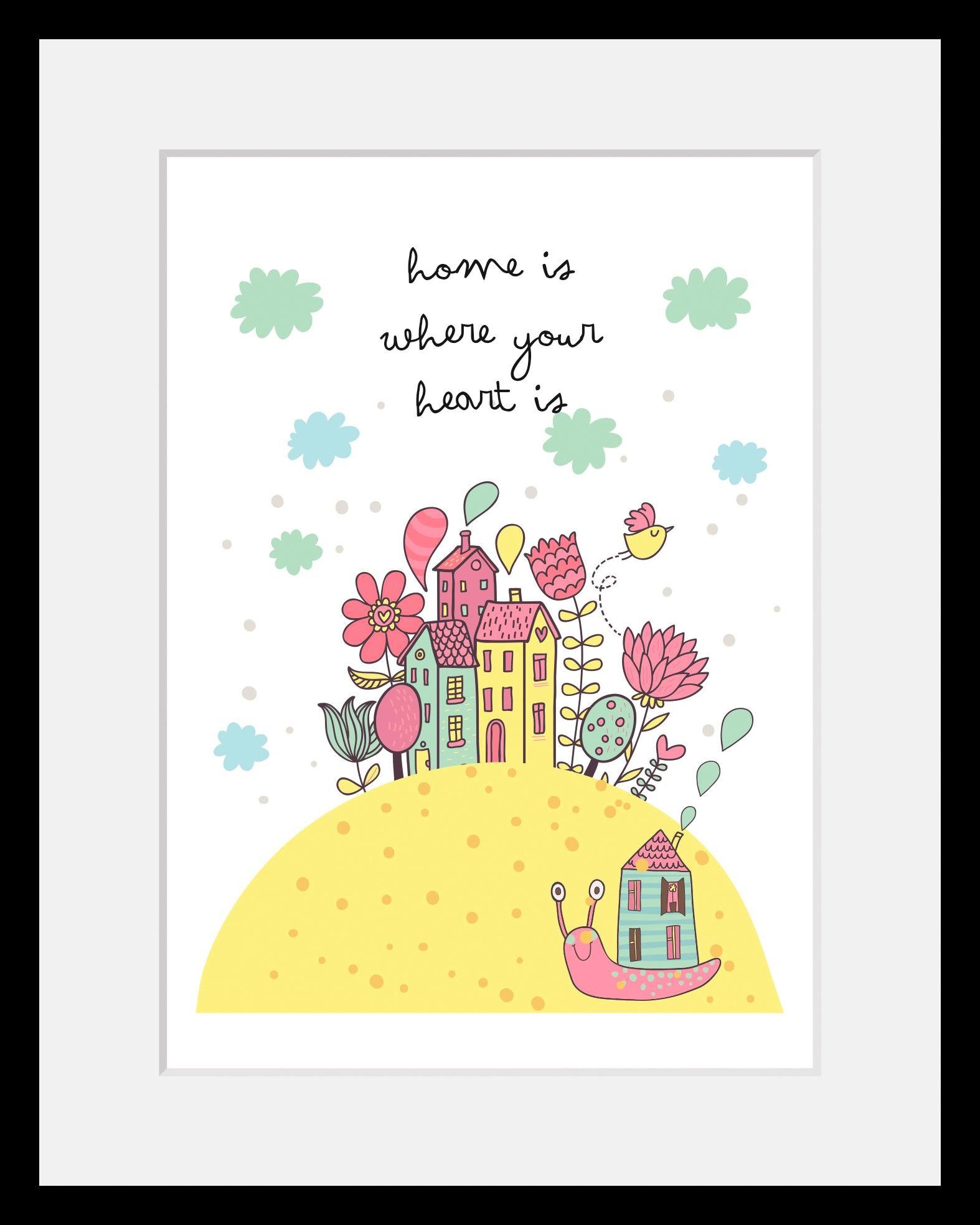 Home affaire Wanddecoratie Home is where your heart is met frame