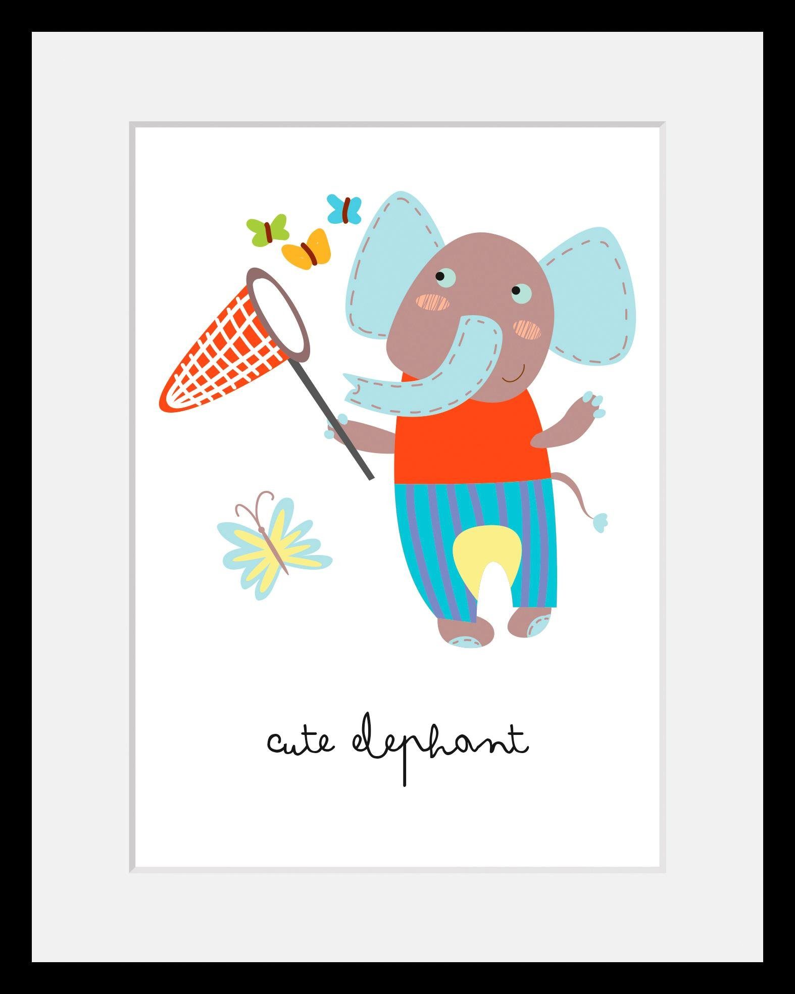 Home affaire Wanddecoratie Olifant met frame