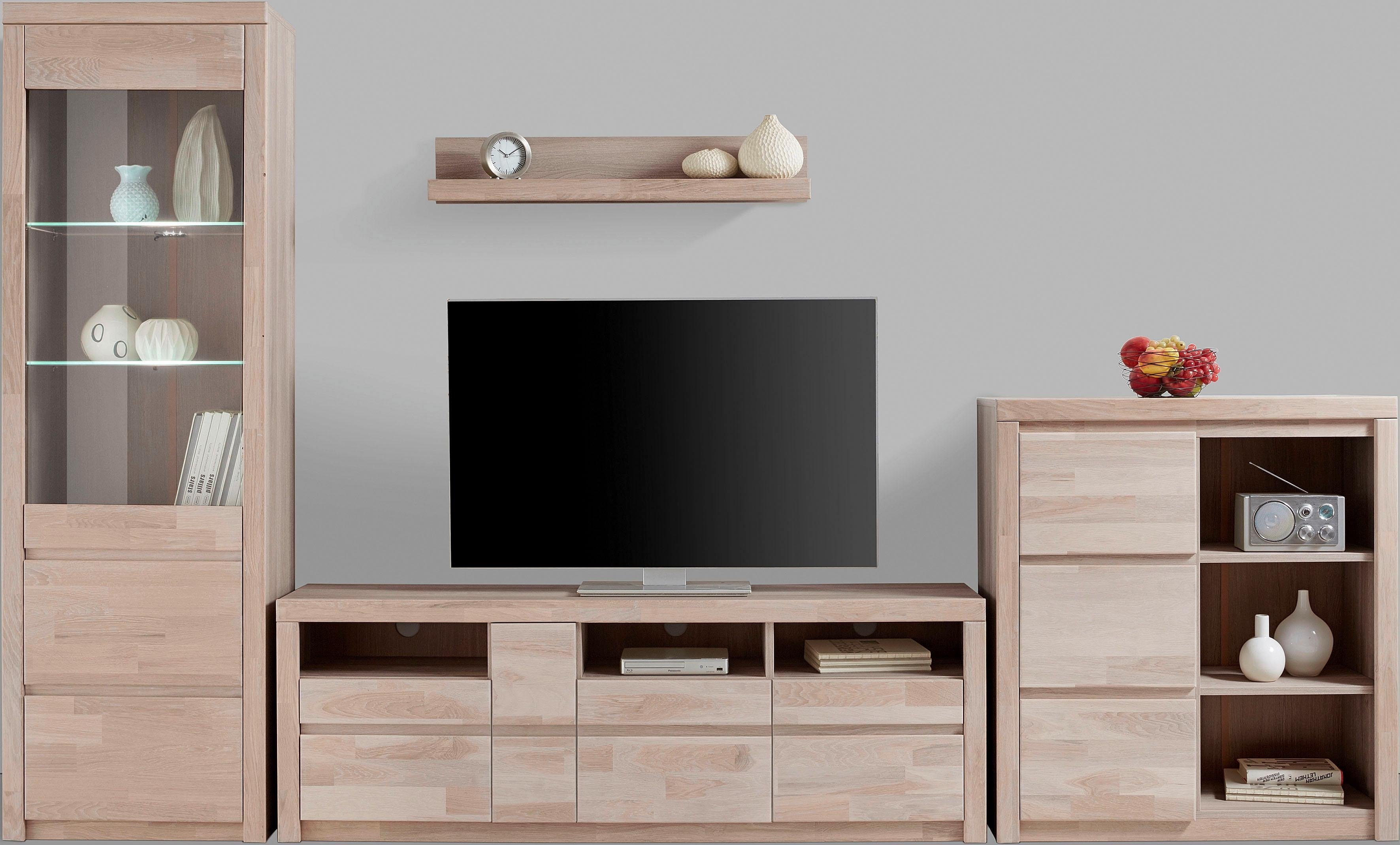 Home affaire Wandmeubel Silkeborg gedeeltelijk massief hout (set, 4-delig)