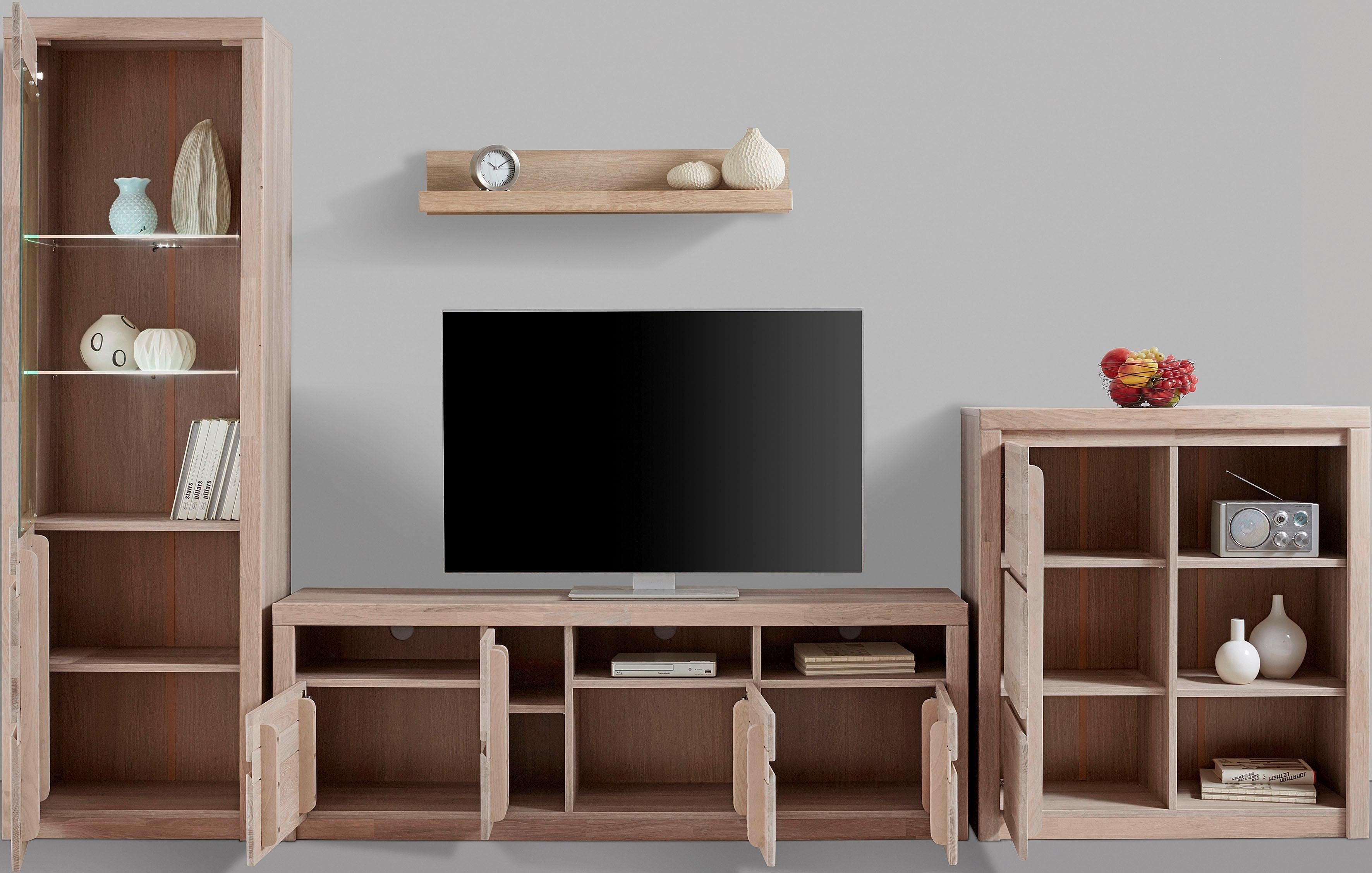 Home affaire Wandmeubel Silkeborg gedeeltelijk massief hout (set, 4-delig)