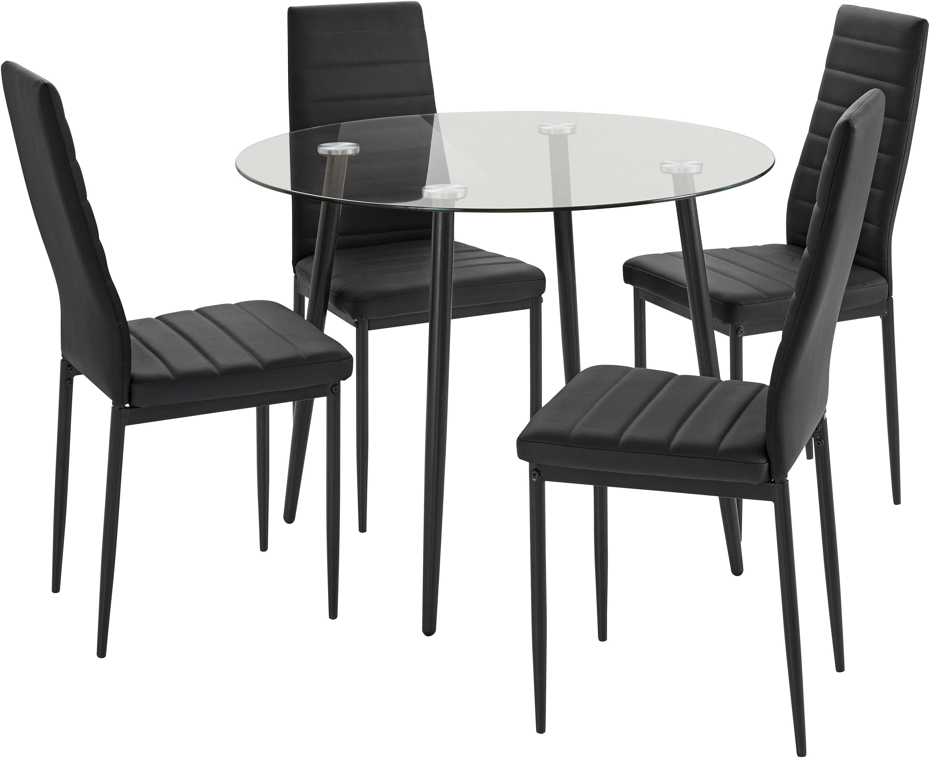 Eethoek »Danny« met ronde tafel en 4 stoelen in de online winkel OTTO