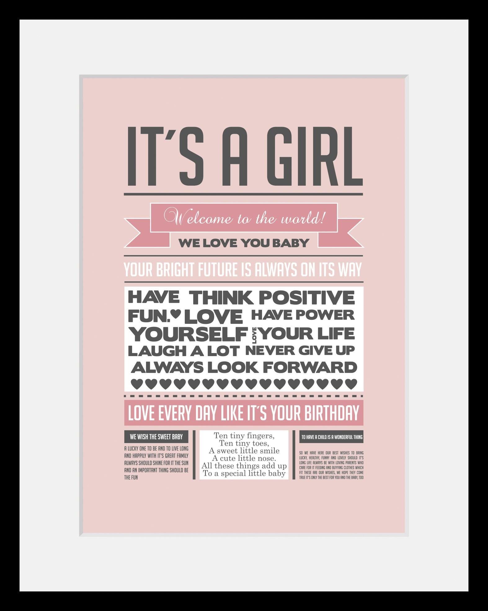 Home affaire Wanddecoratie It´s a girl met frame
